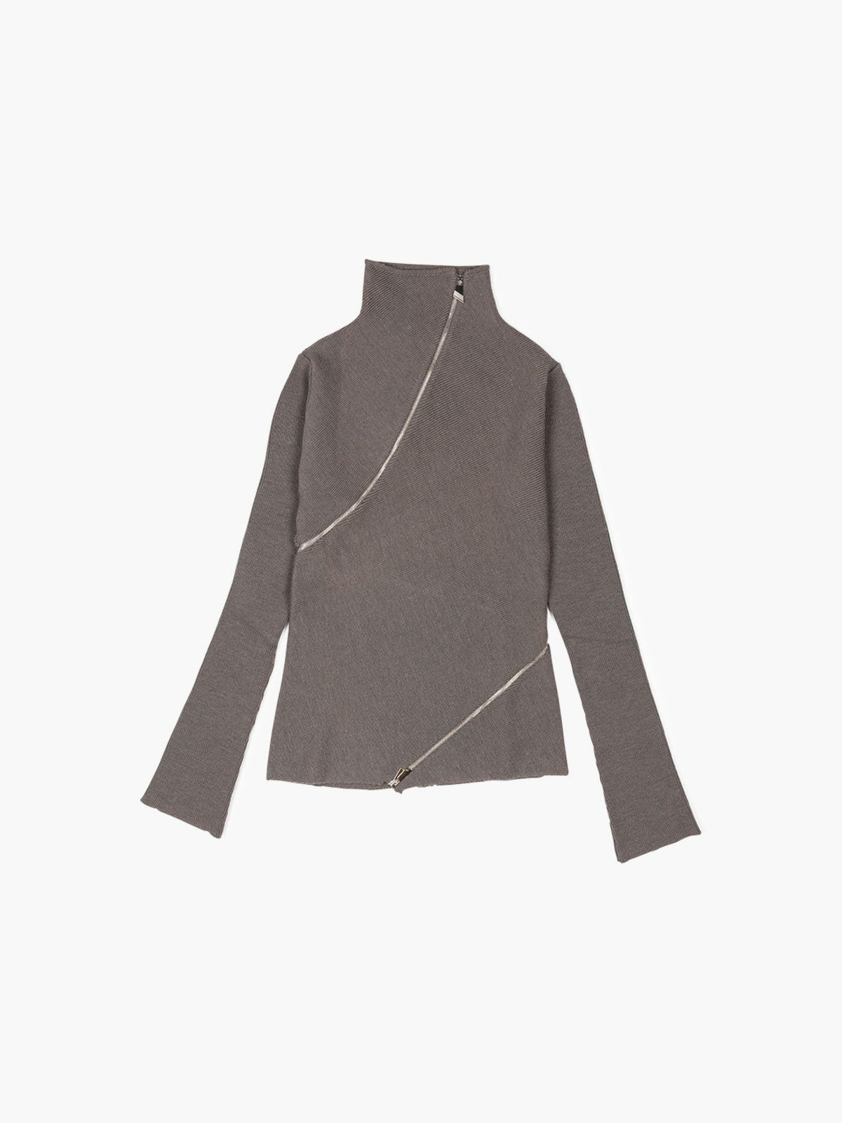The Attico Zip Pullover Wool Grey