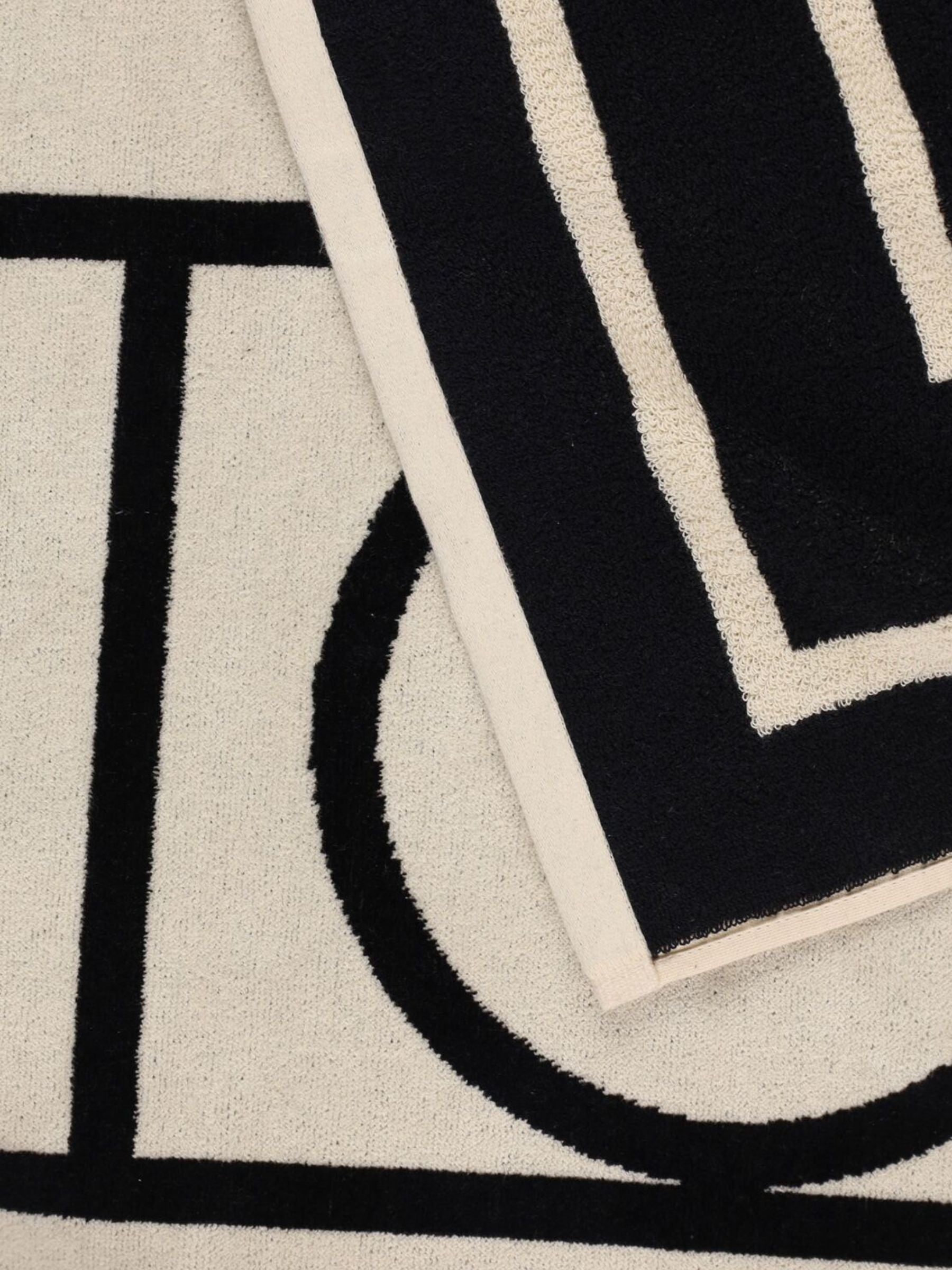 Toteme Monogram Jacquard Beach Towel Ecru