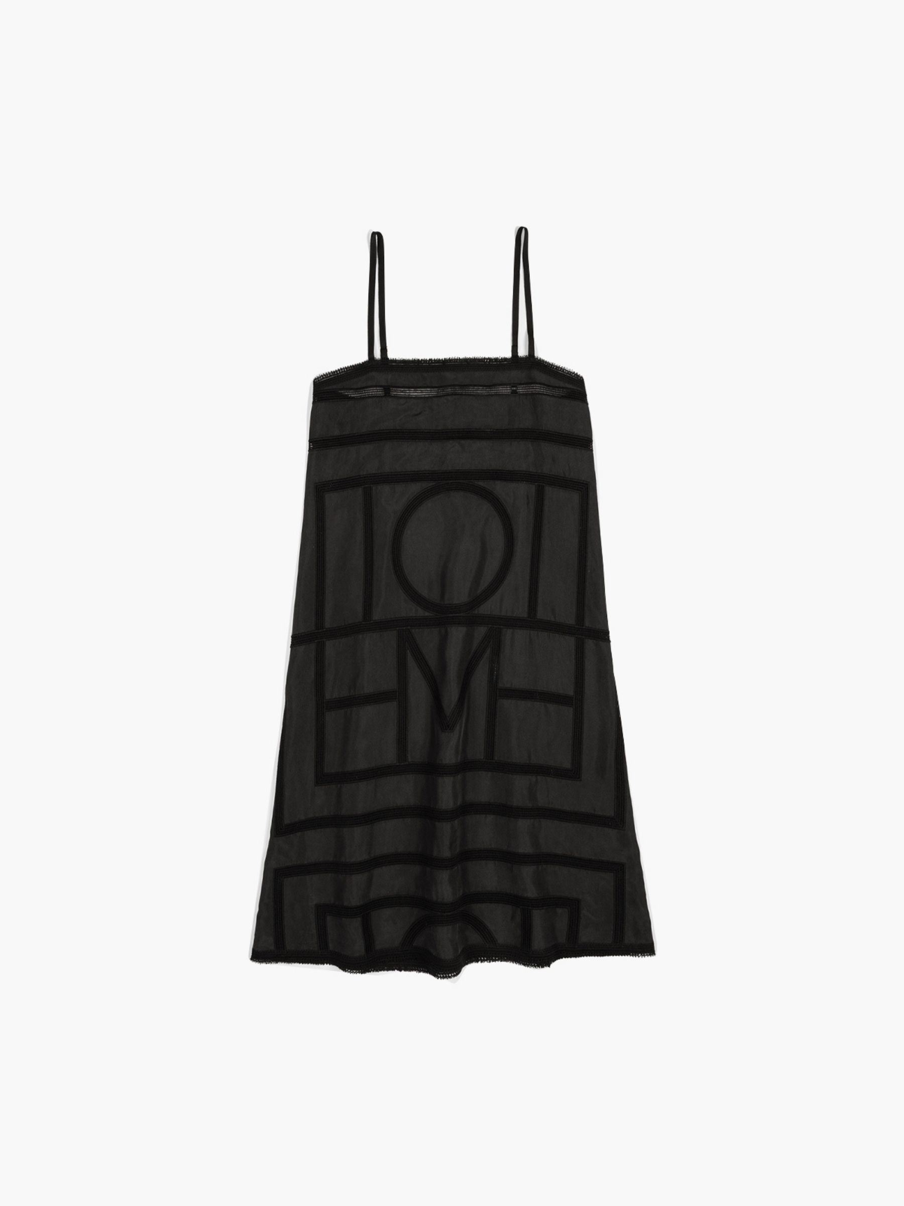 Toteme Monogram Silk Dress Washed Black