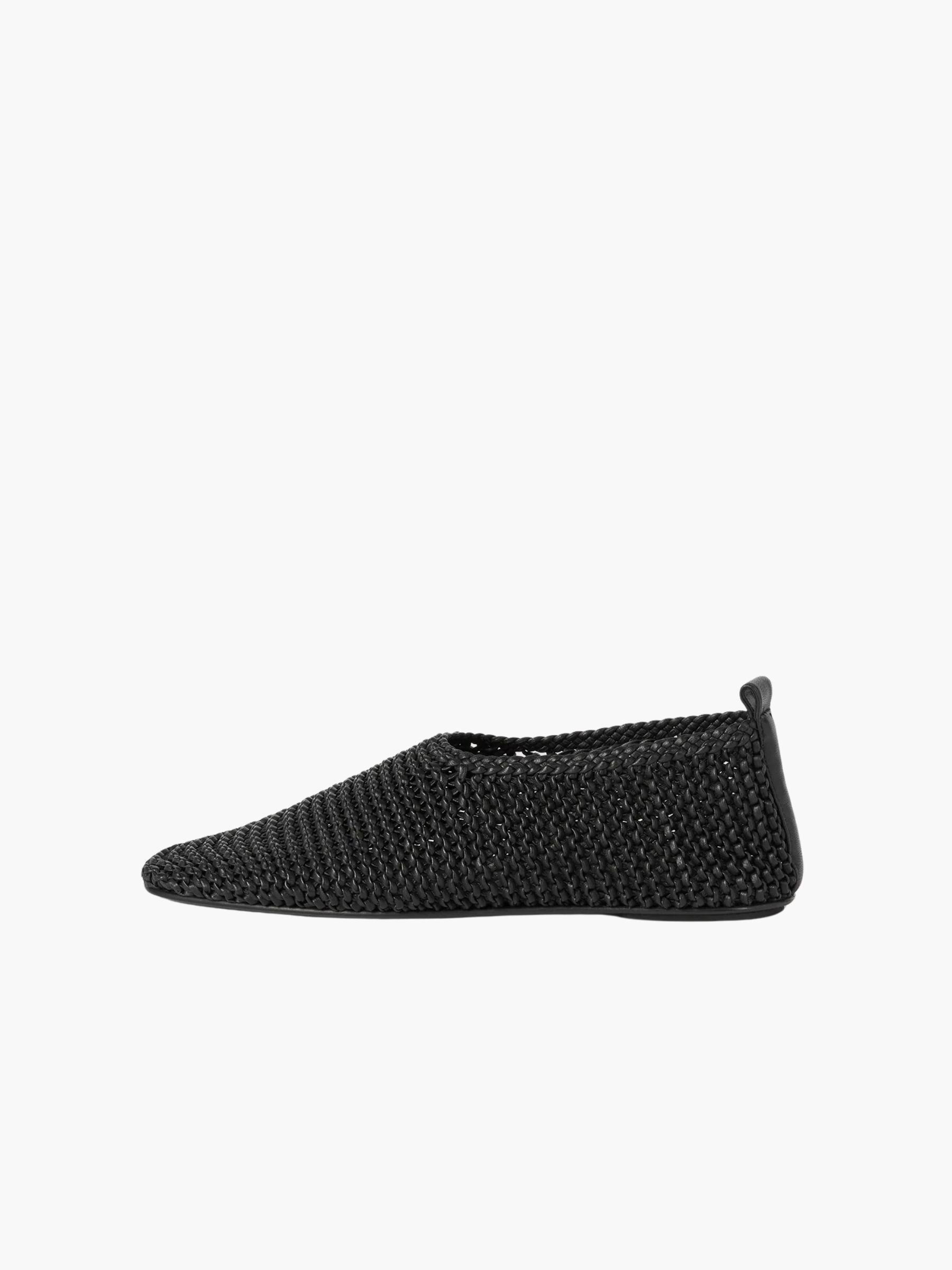 Toteme Woven Leather Ballerinas Black