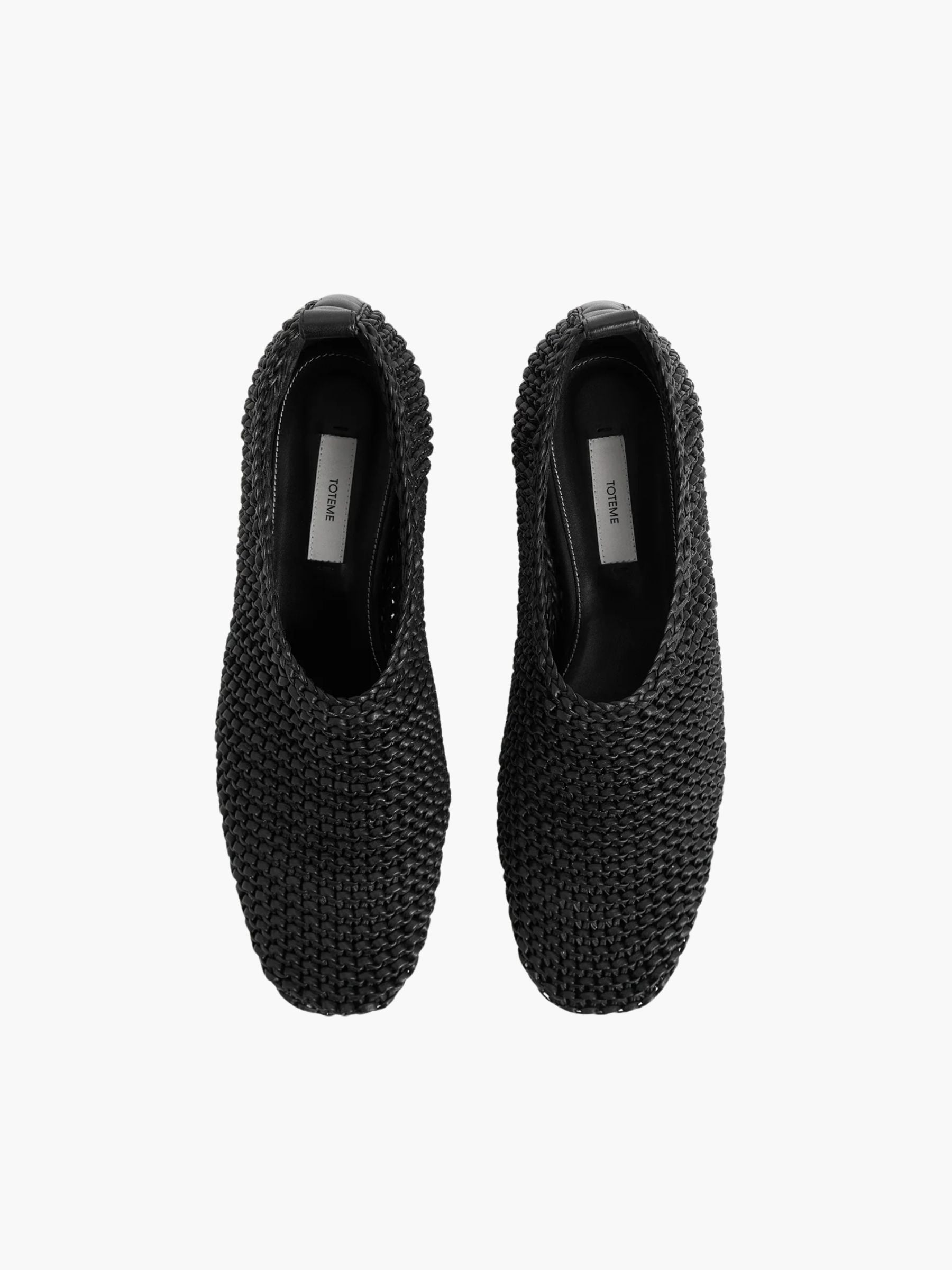 Toteme Woven Leather Ballerinas Black