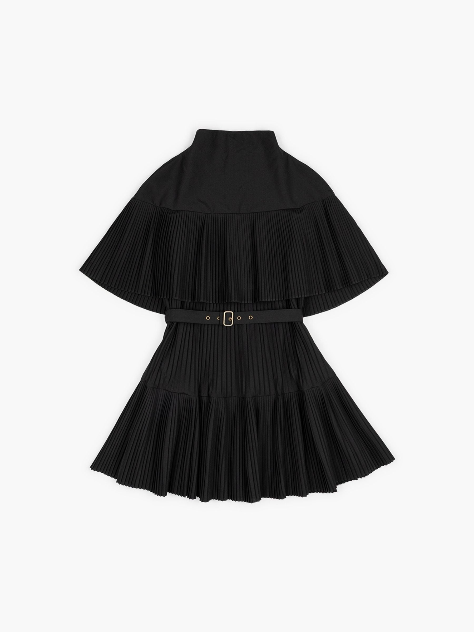 Ulla Johnson Lucille Pleated Wool Mini Dress Black