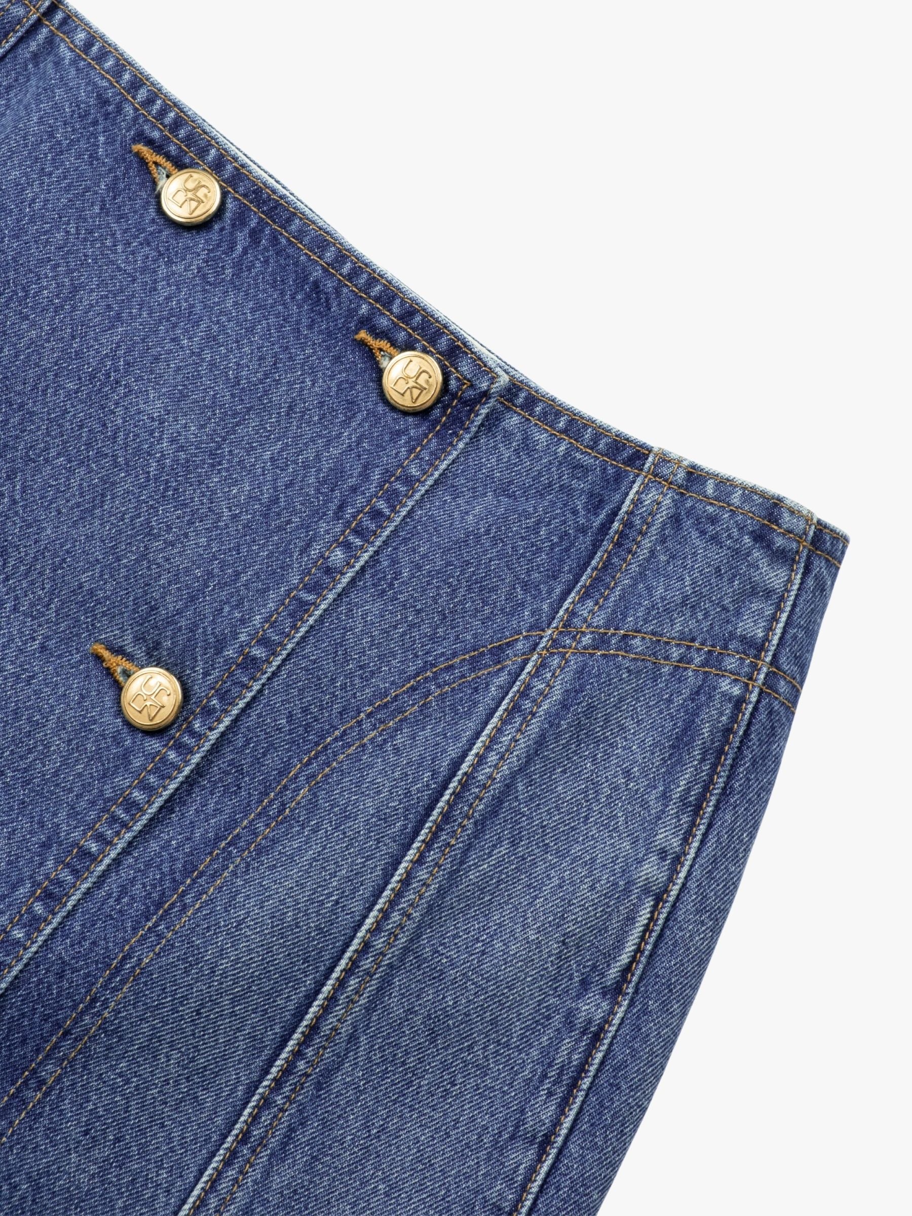 Ulla Johnson The Clara Mini Denim Skirt Danube