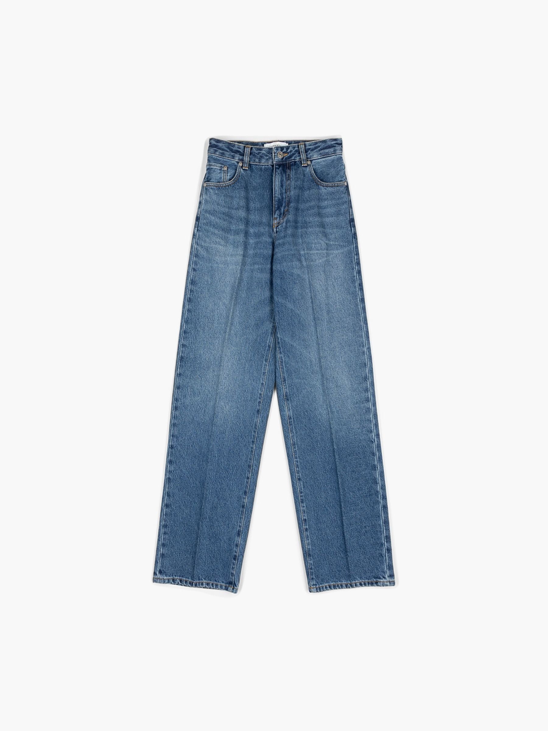 Victoria Beckham High Waist Jean Mid Blue Wash