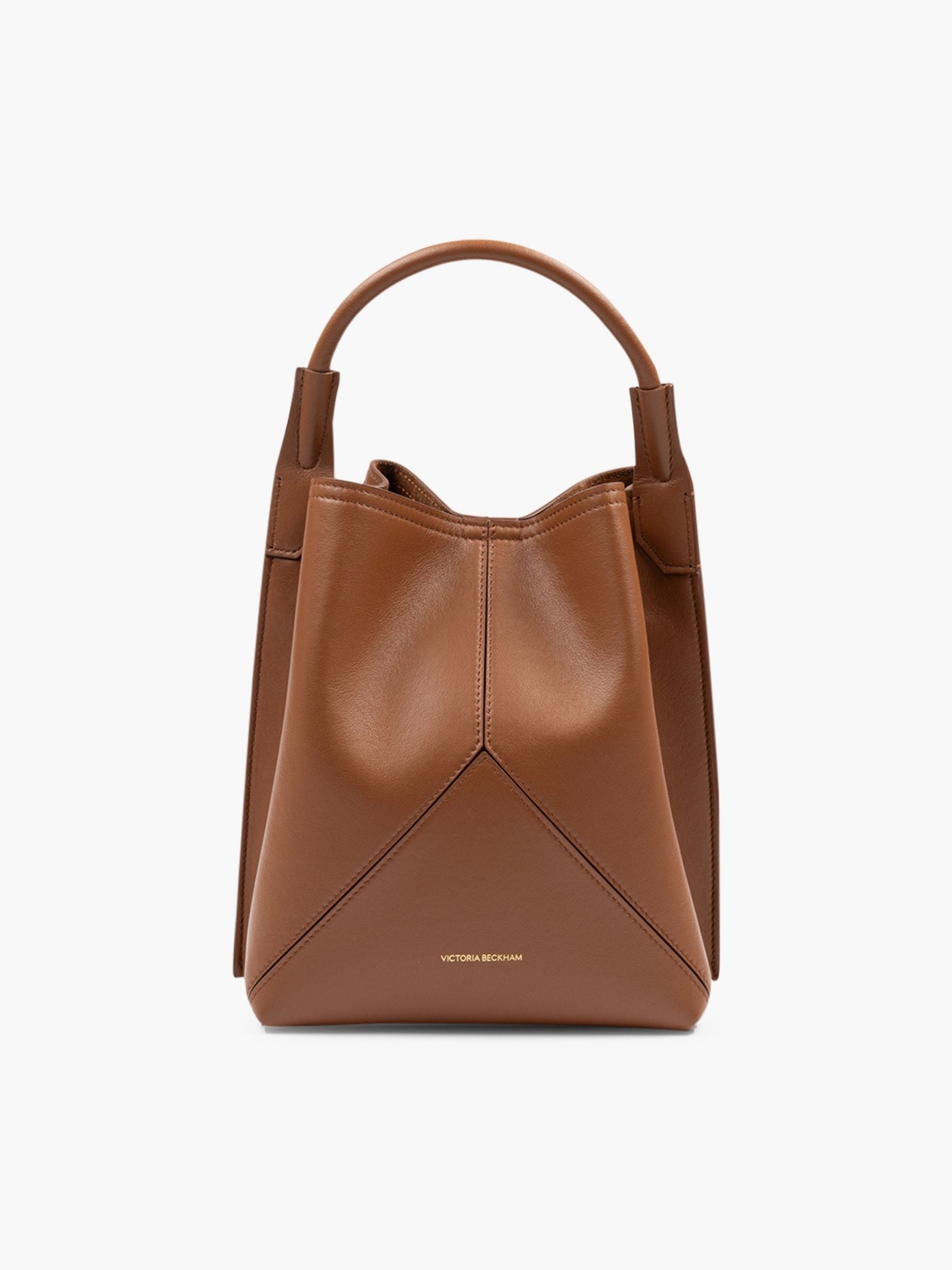 Victoria Beckham Victoria Plie Bucket Bag Dark Tan