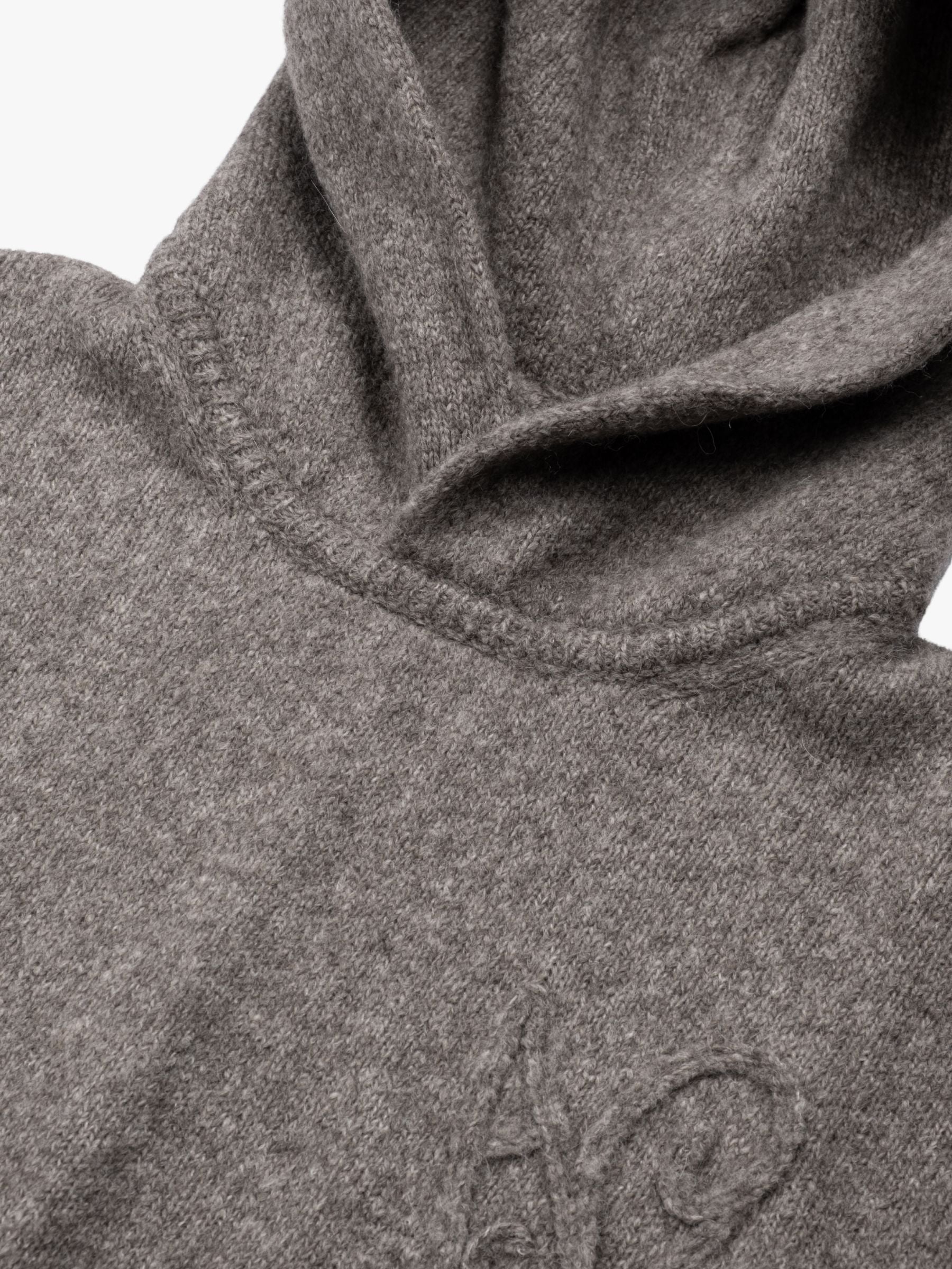 Acne Studios Double Layer Knit Hoodie Beige Melange