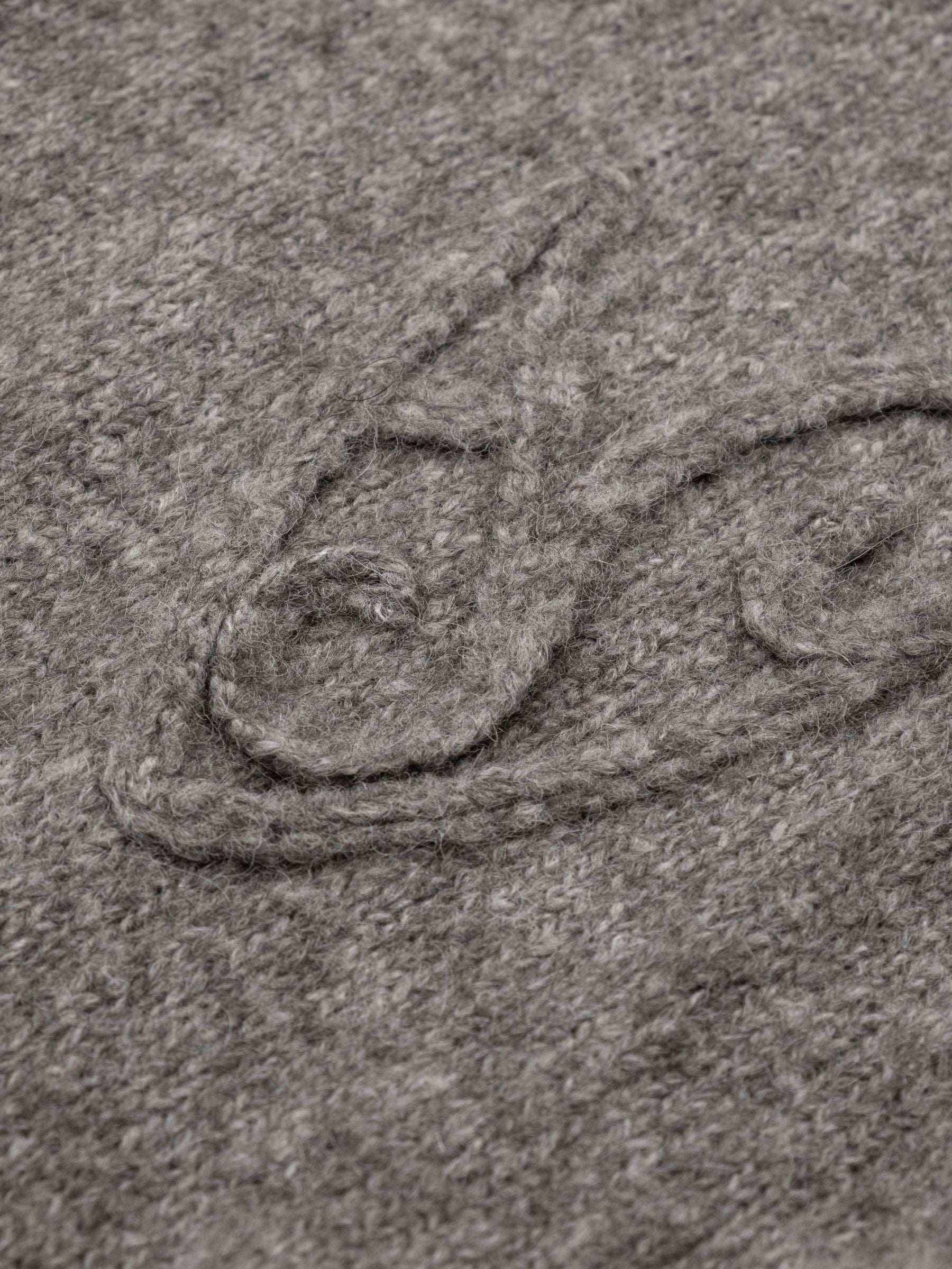 Acne Studios Double Layer Knit Hoodie Beige Melange