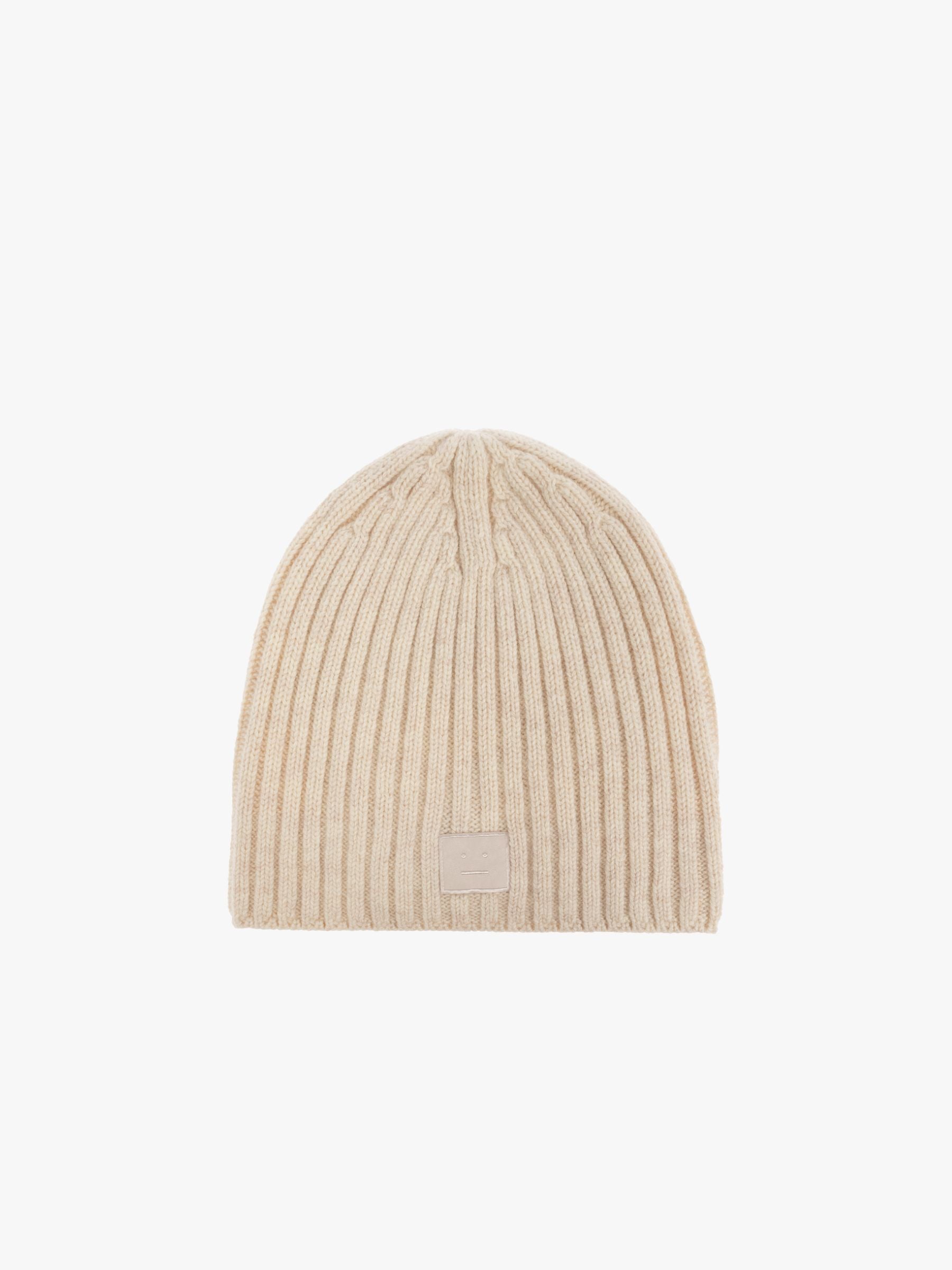 Acne Studios Face Rib Beanie Oatmeal Melange