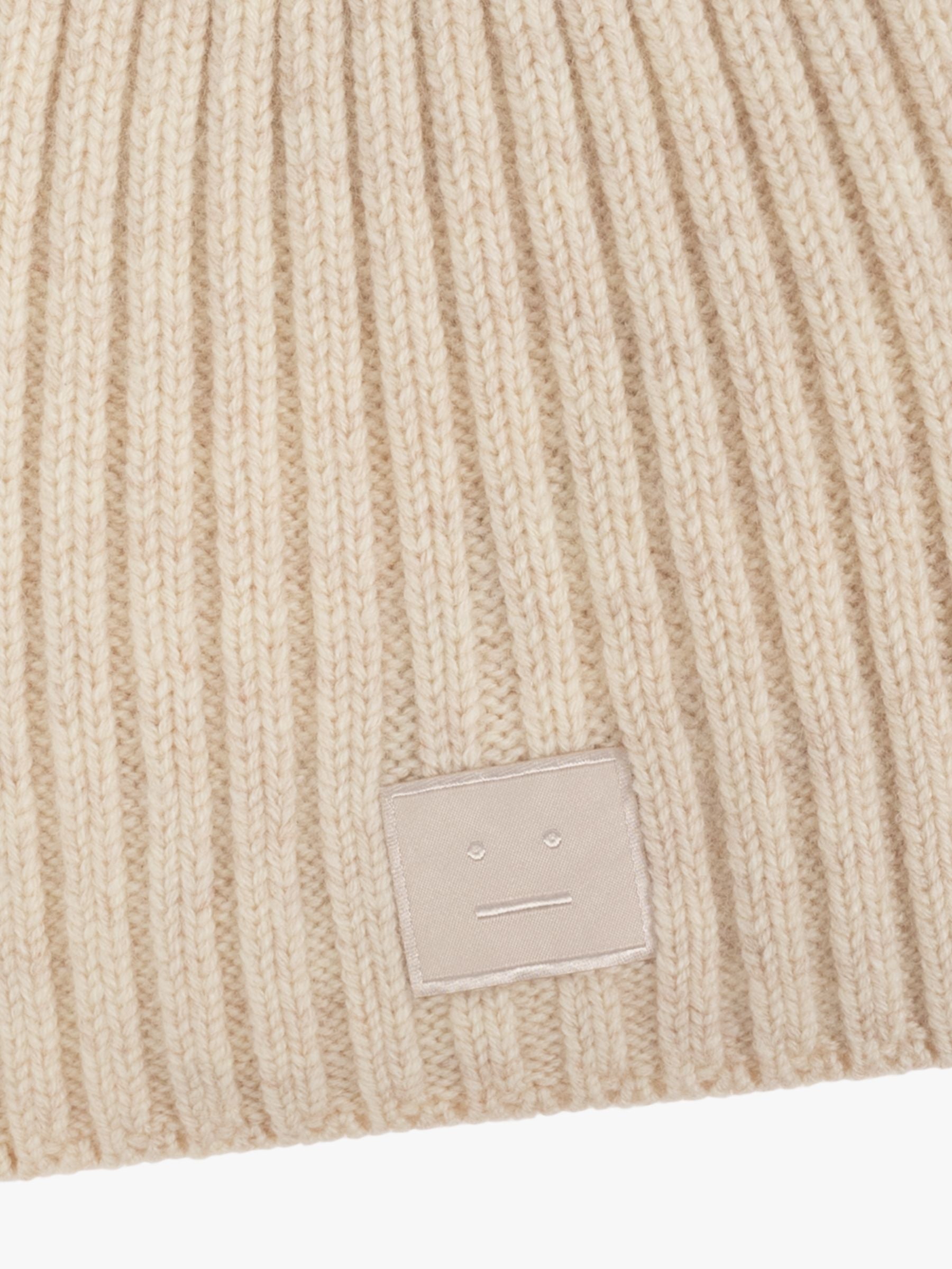 Acne Studios Face Rib Beanie Oatmeal Melange