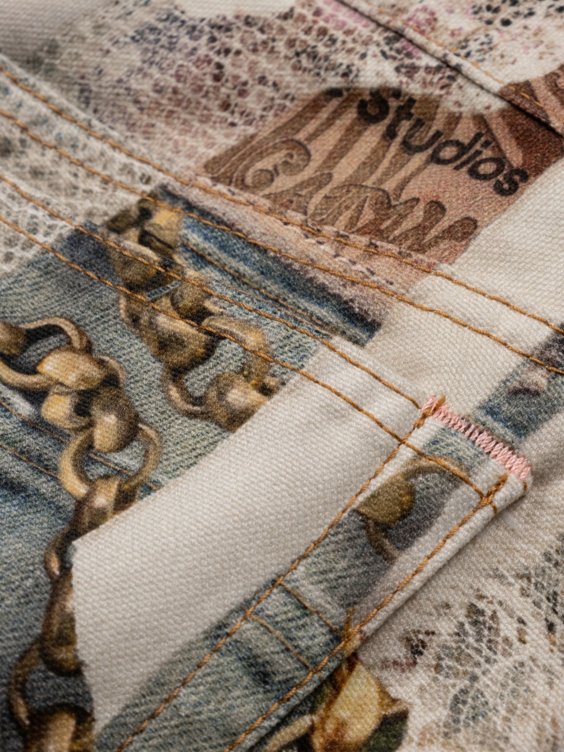 Acne Studios Jewellery Print Twisted Denim White Green