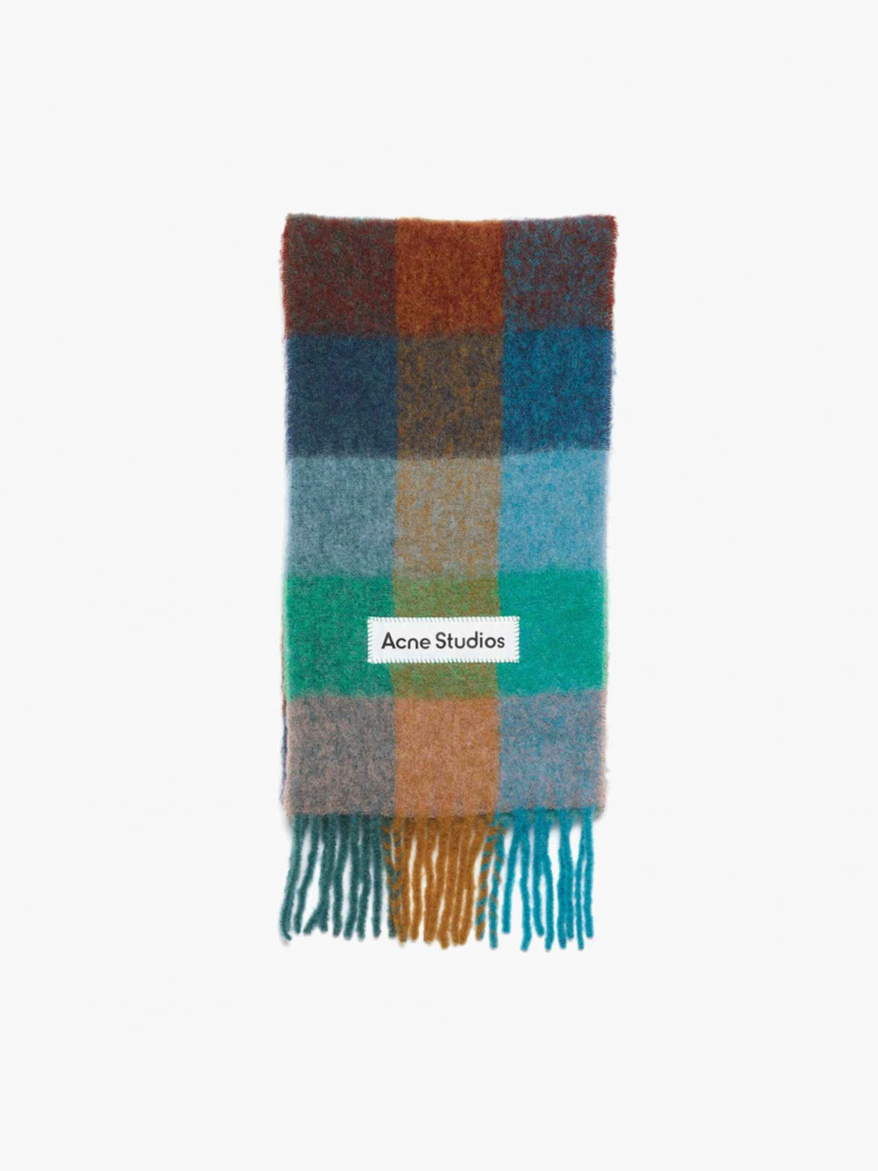 Acne Studios Scarf Check Turquoise/Camel/Blue