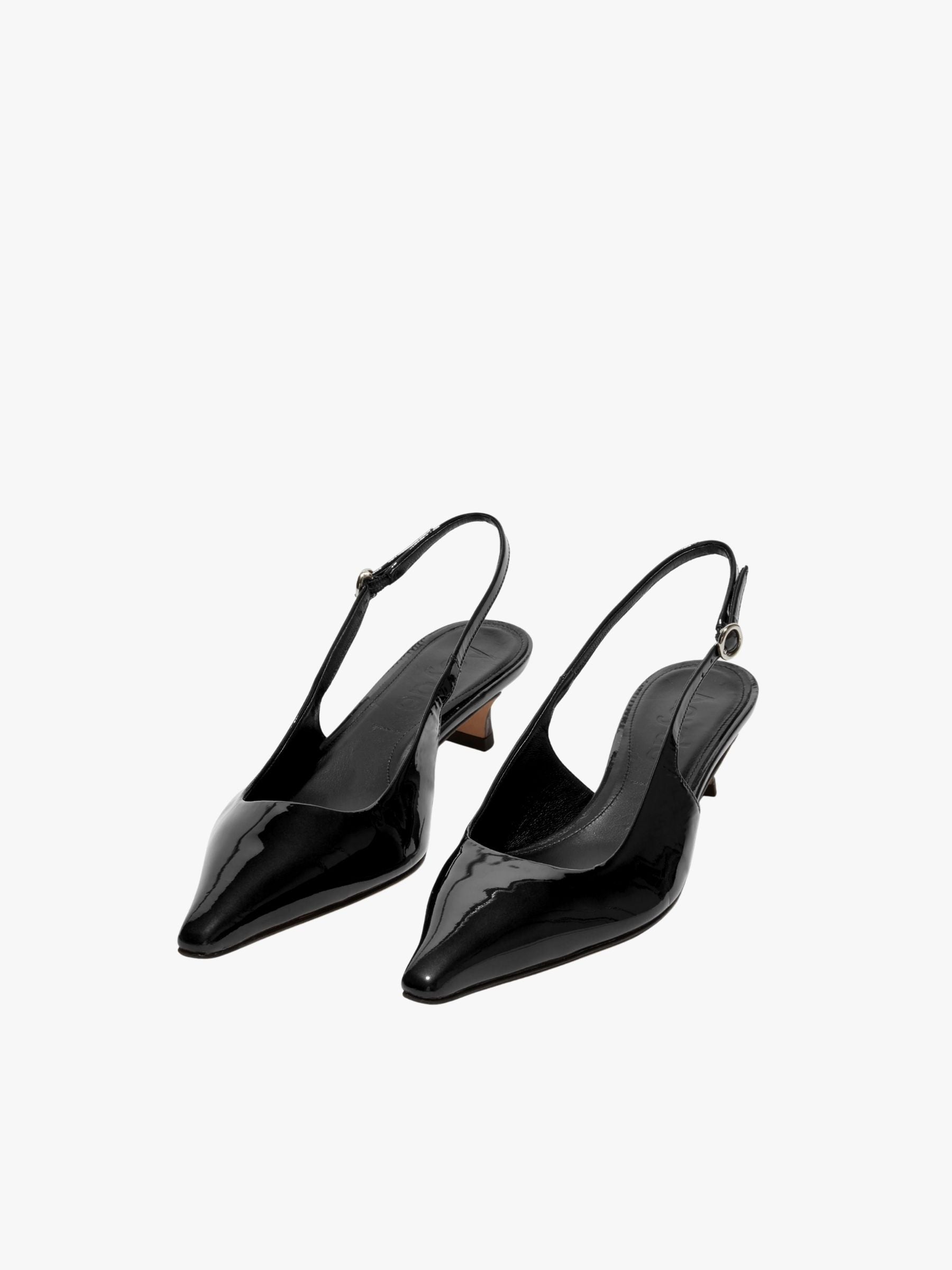 Aeyde Catrina Slingback Shoes Patent Leather Black