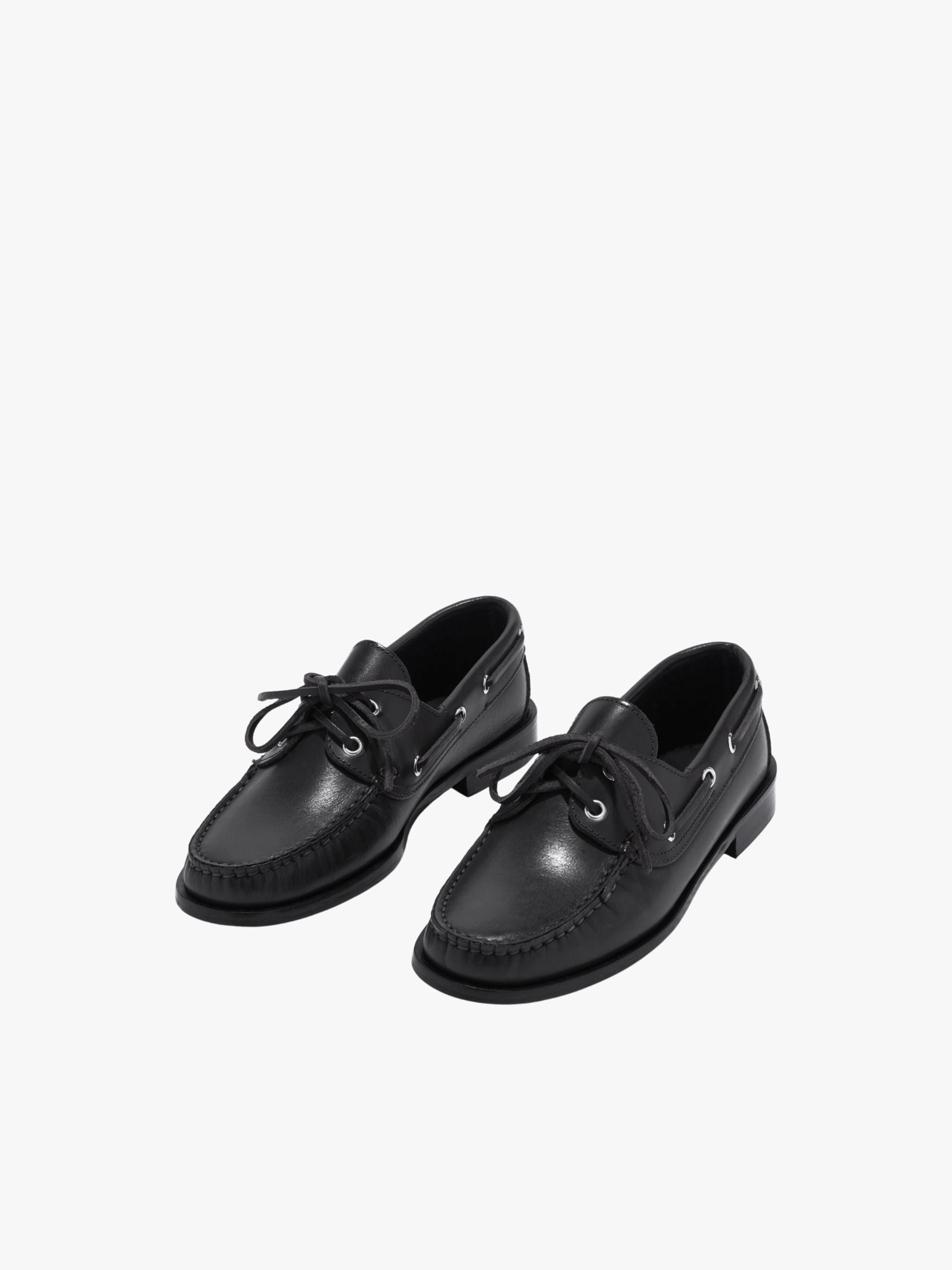 Aeyde Harris Boat Shoe Calf Leather Black