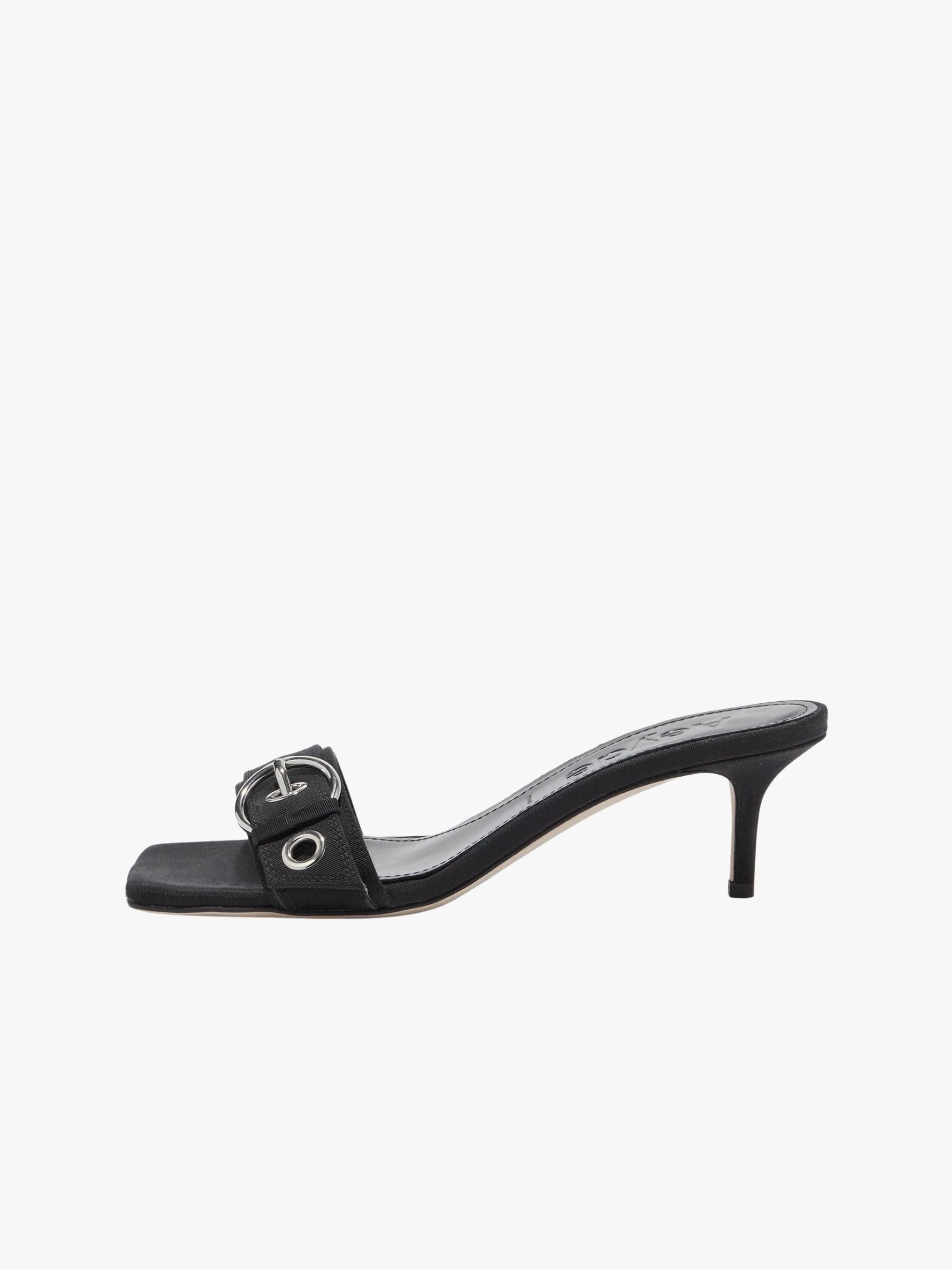 Aeyde Ilvy Eyelet Grosgrain Sandal Black