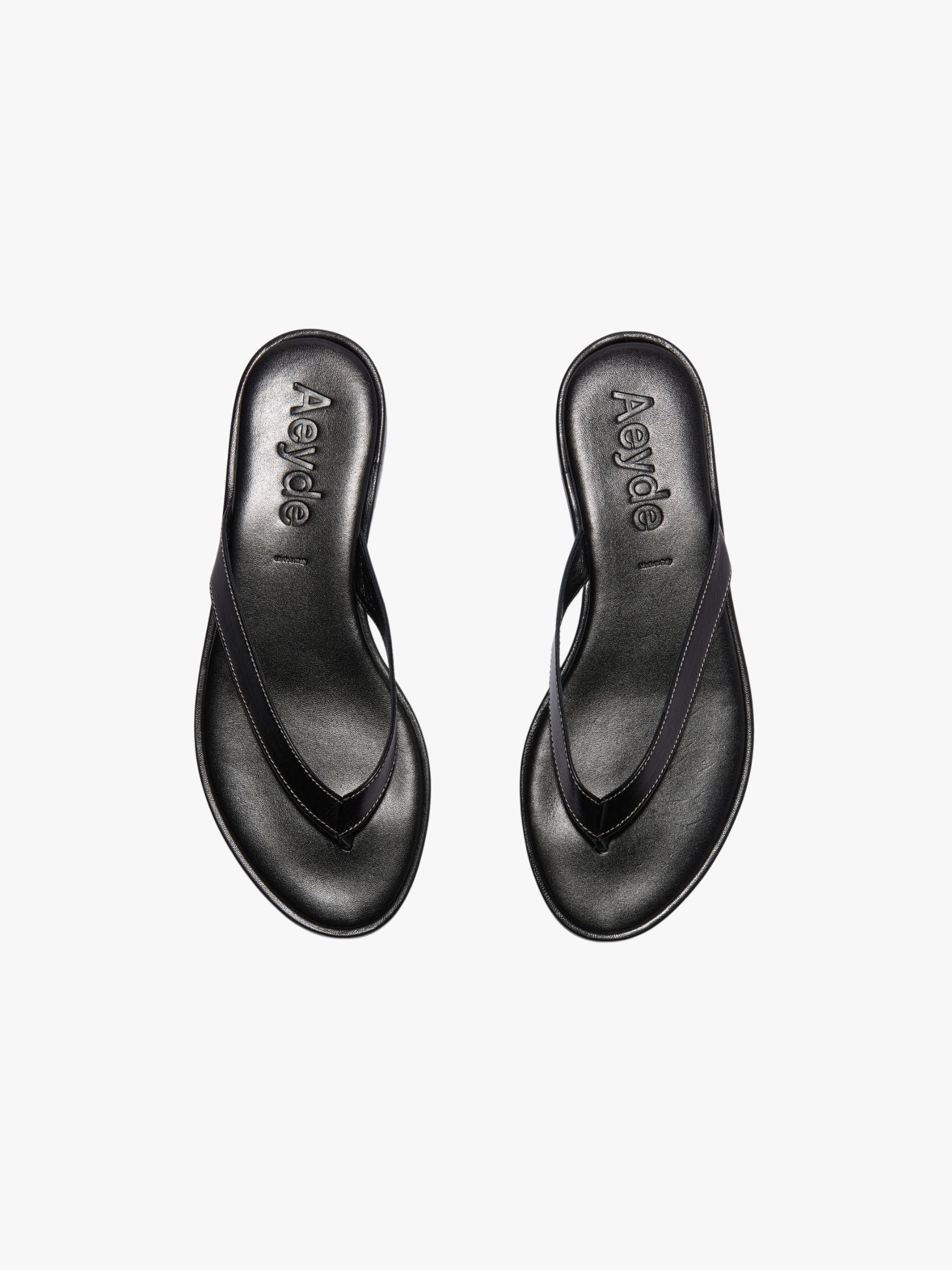 Aeyde Melody Flip Flop Nappa Leather Black