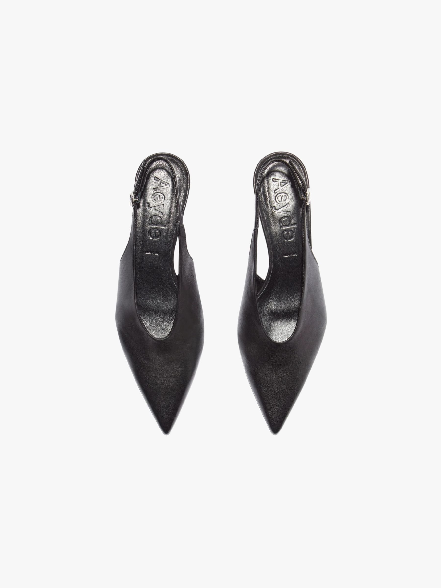 Aeyde Oti Slingback Shoes nappa leather black
