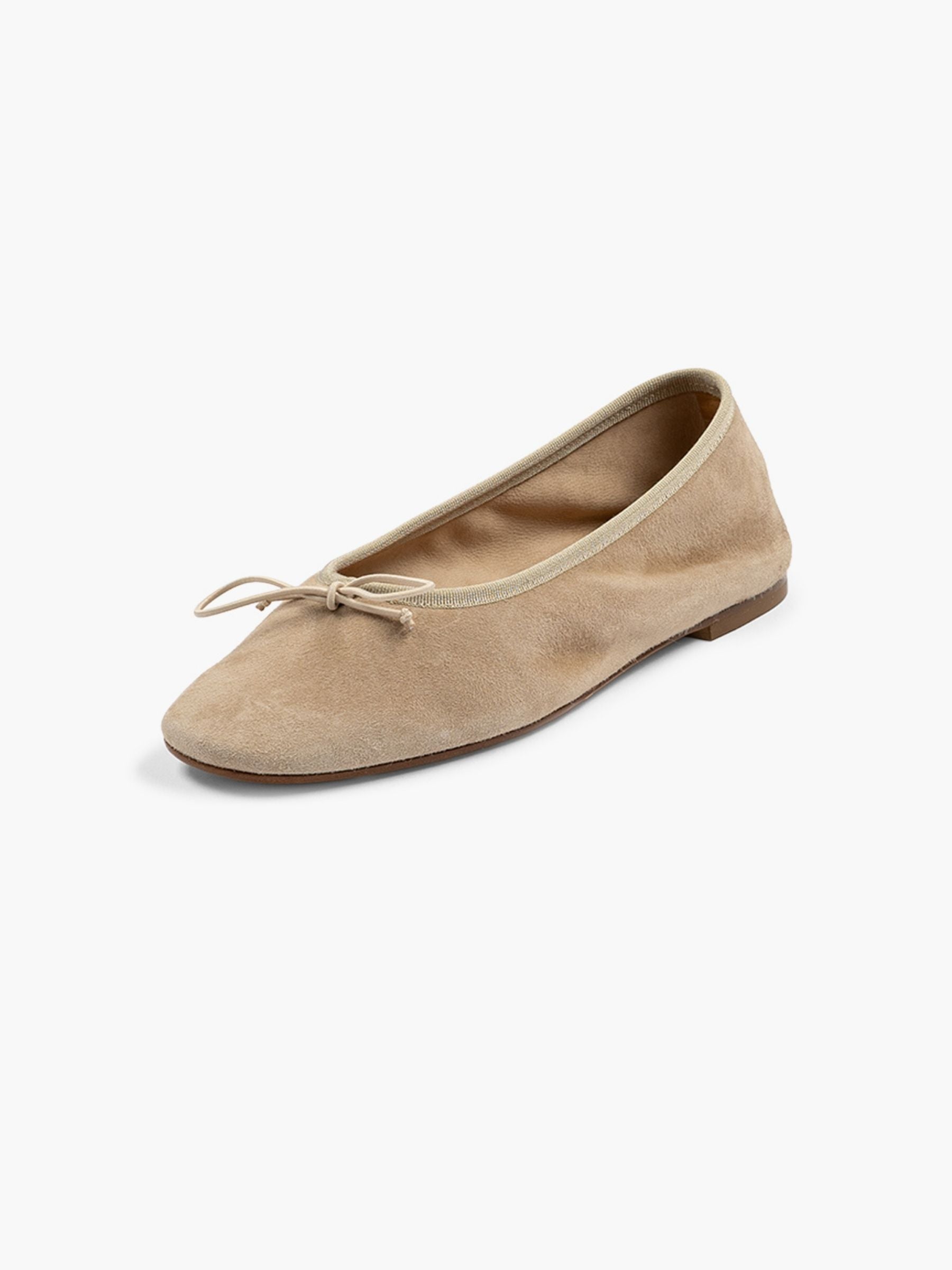 Aeyde Tiby Kid Suede Leather Ballerina Sand