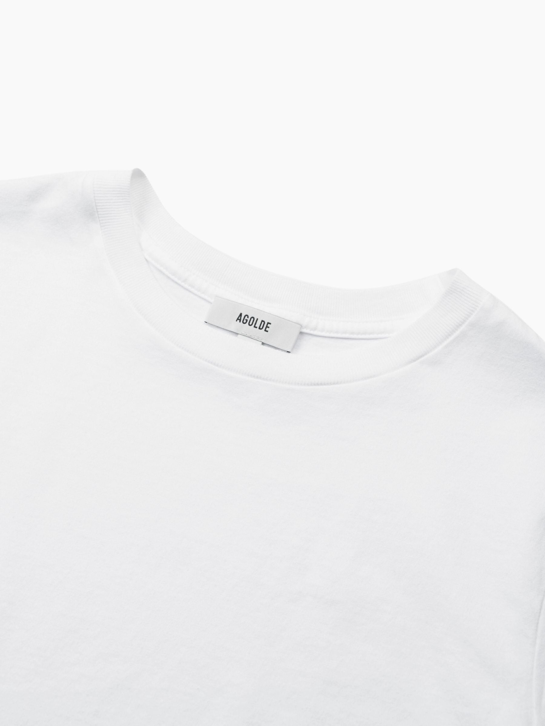 Agolde Adine Longline Sleeve Tee White