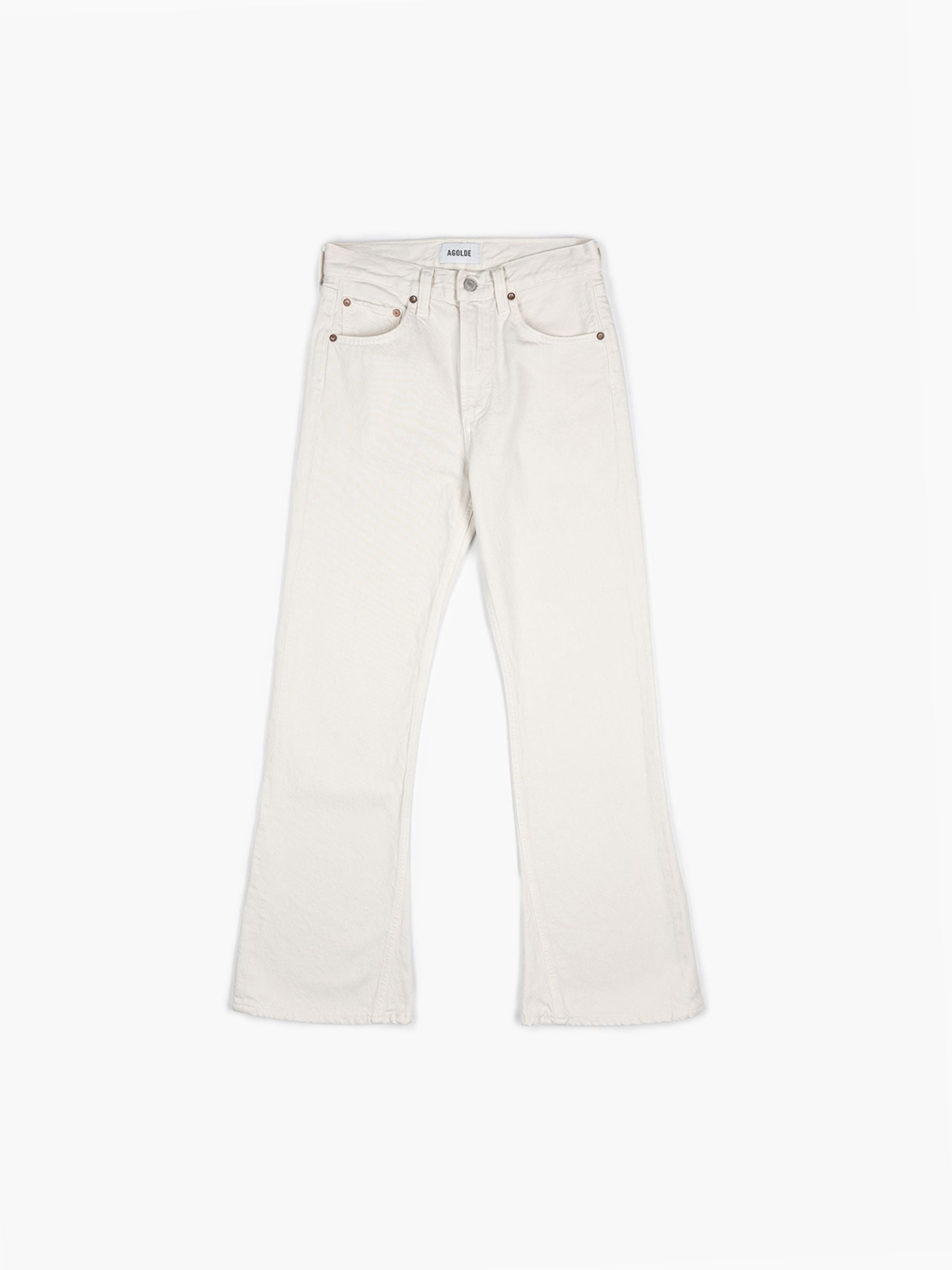 Agolde Kick Boot Ankle Jean Chalk White