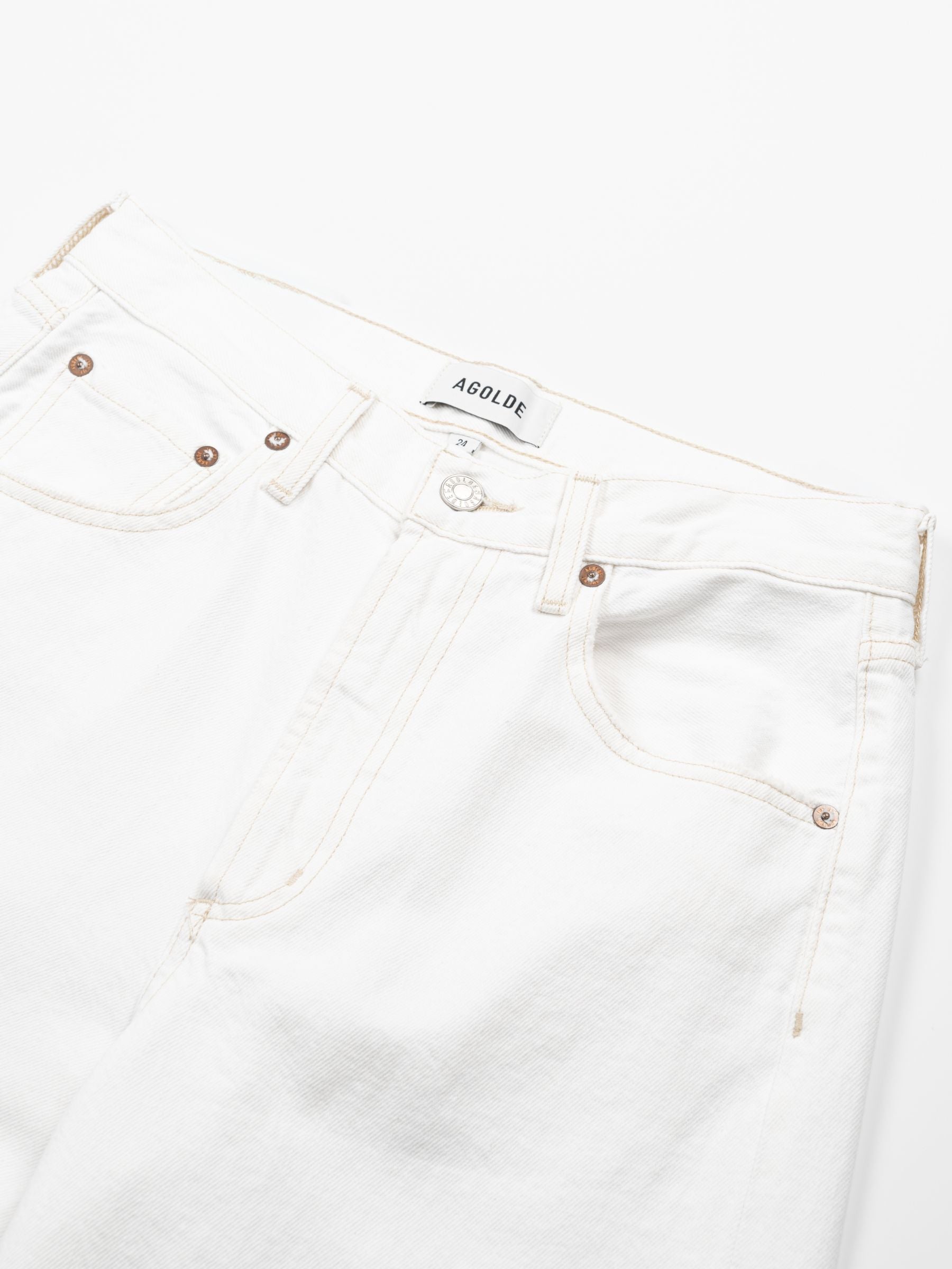 Agolde Luna Pieced Jean Chalk White