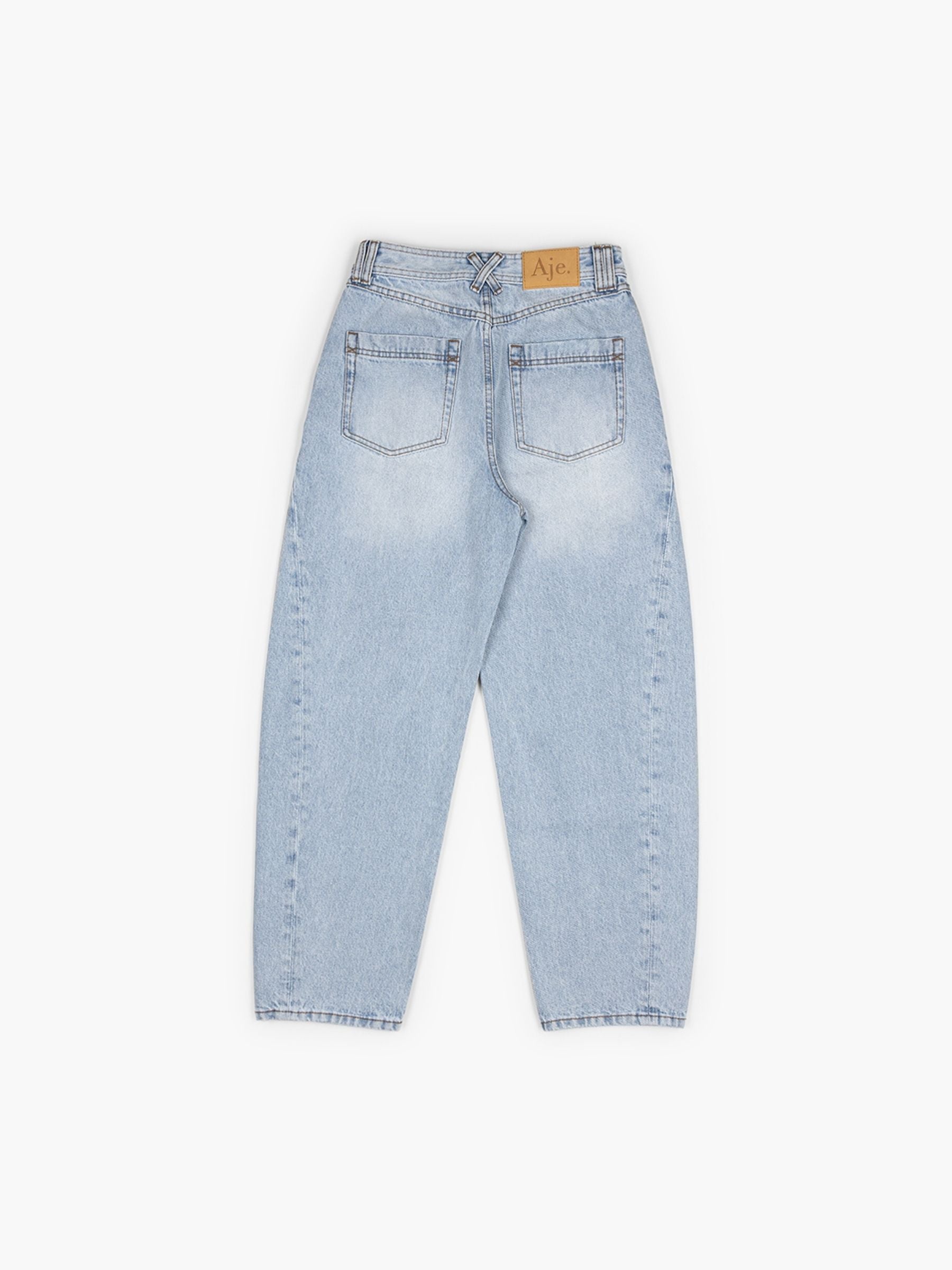 Aje Stevie Barrel Ankle Jean Light Wash Blue