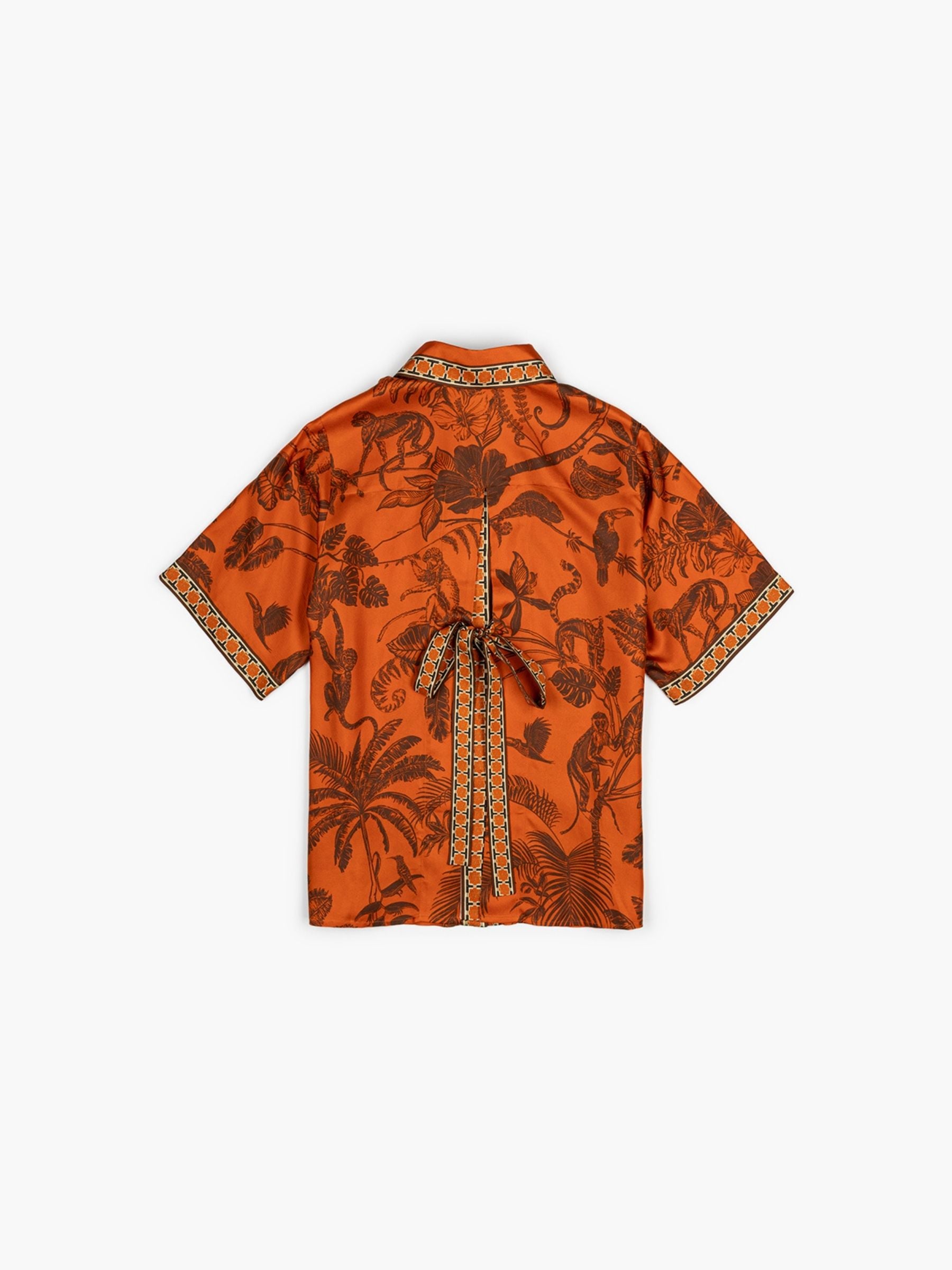 Alemais Monkey Dance Silk Shirt Rust