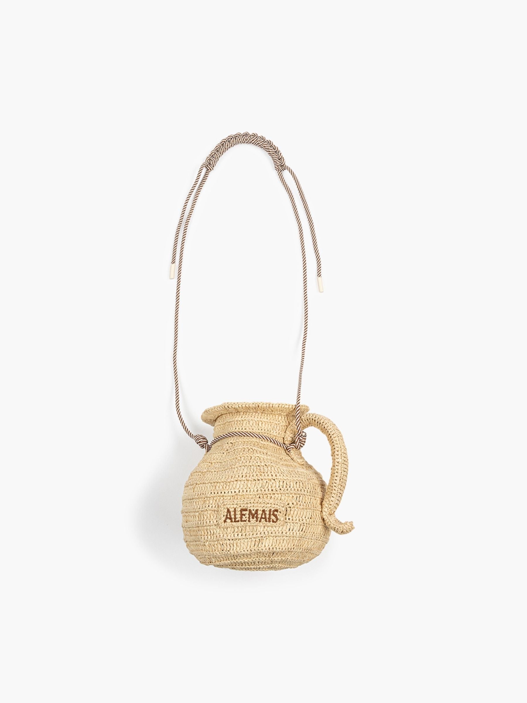Alemais x LRNCE Michelle Raffia Jug Crossbody Bag Blonde