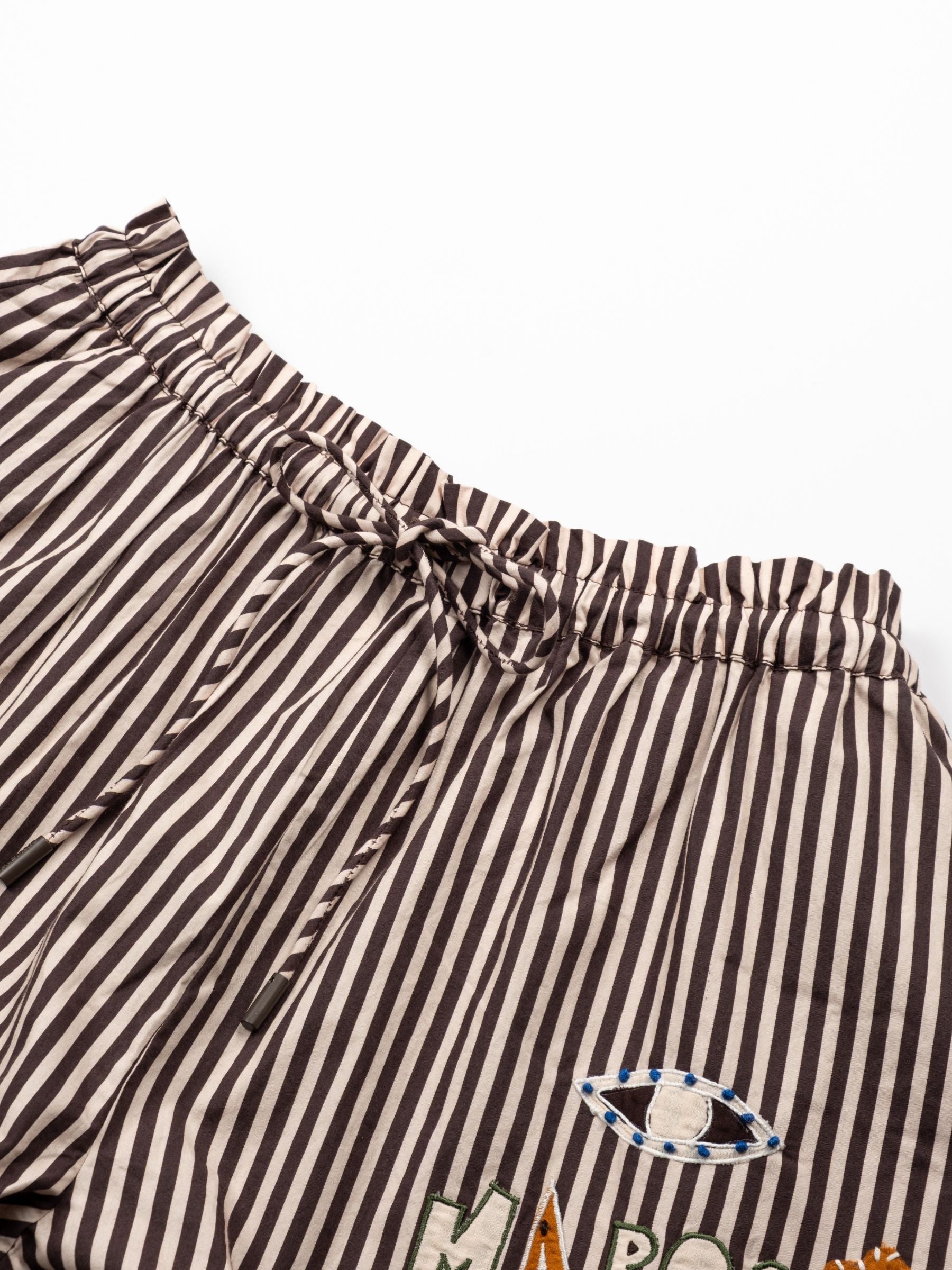 Alemais x LRNCE Sirocco Embroidered Shorts Stripe