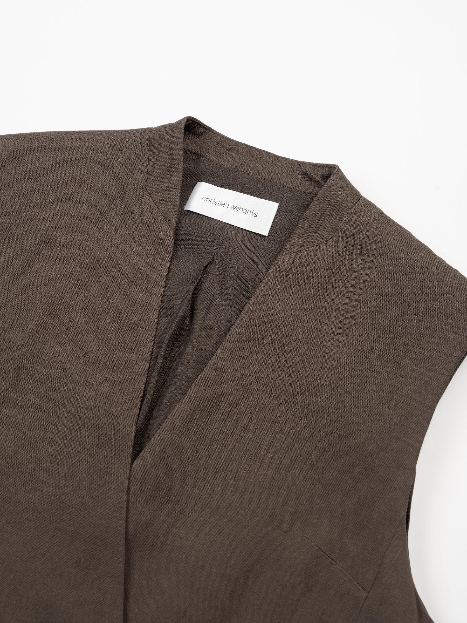 Christian Wijnants Judrio Sleeveless Fluent Blazer Chestnut