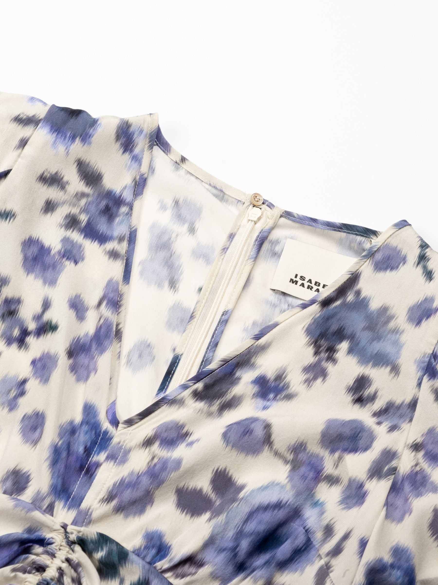 Isabel Marant Albini Dress Roses Stretch Blue