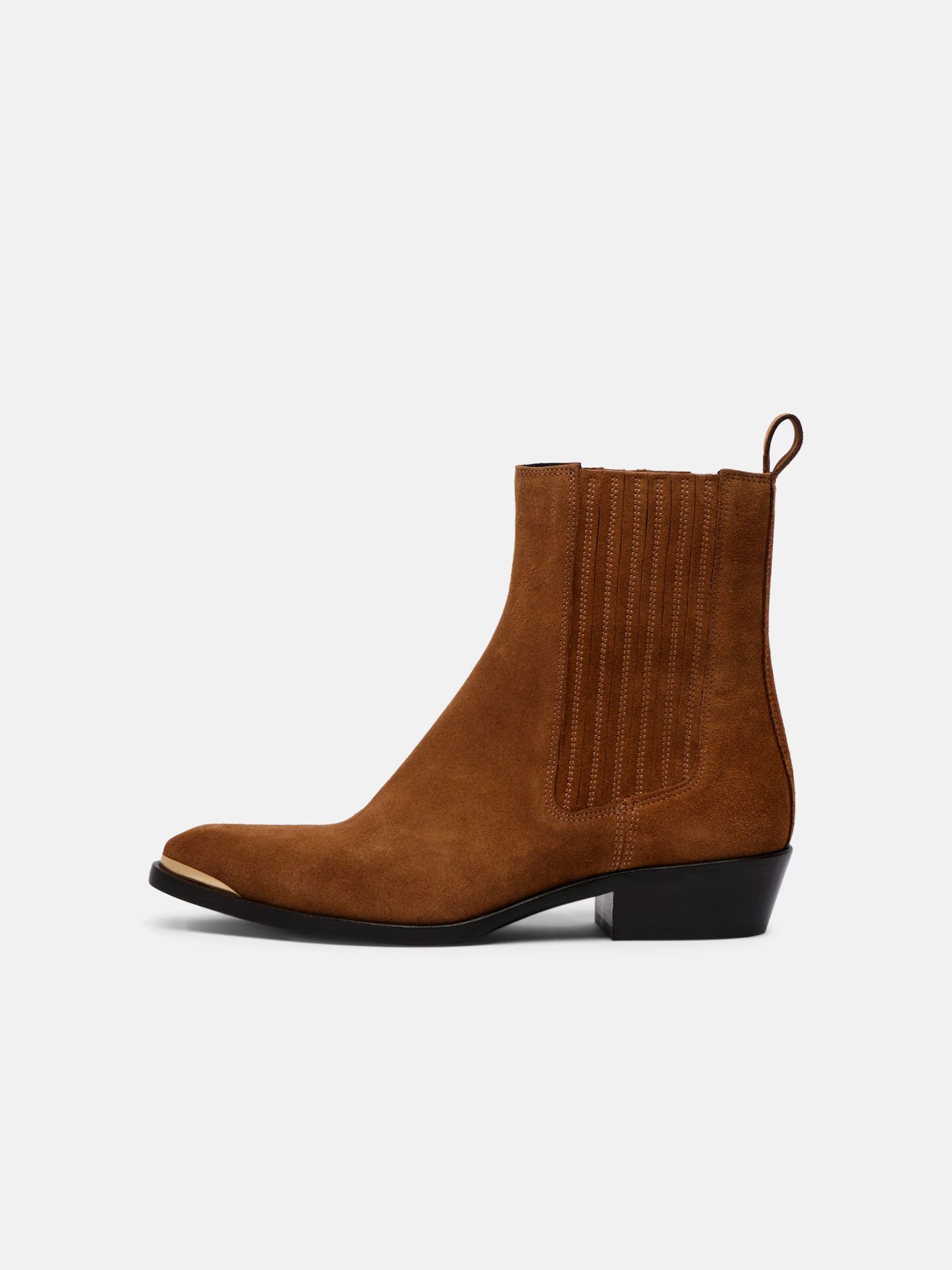 Isabel Marant Delano Suede Metal Boots Cognac