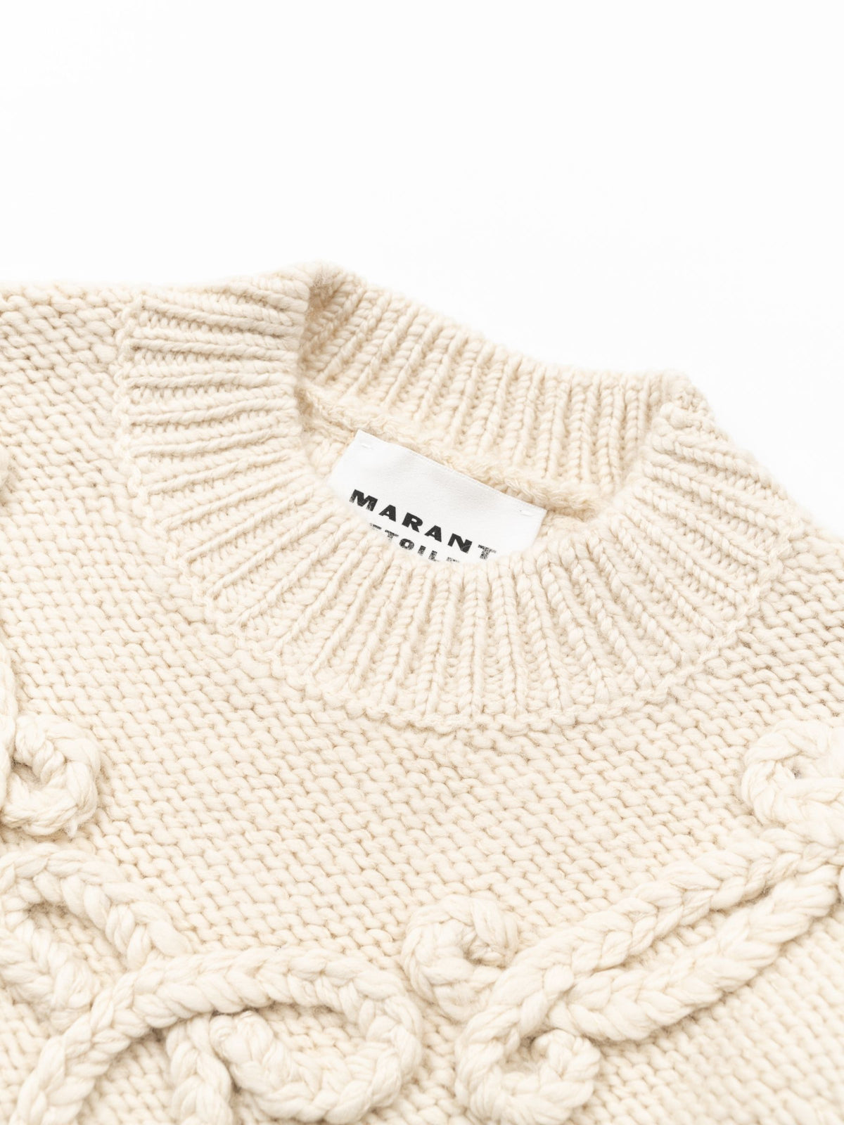 Isabel Marant Katria Irish Knit Pullover Ecru