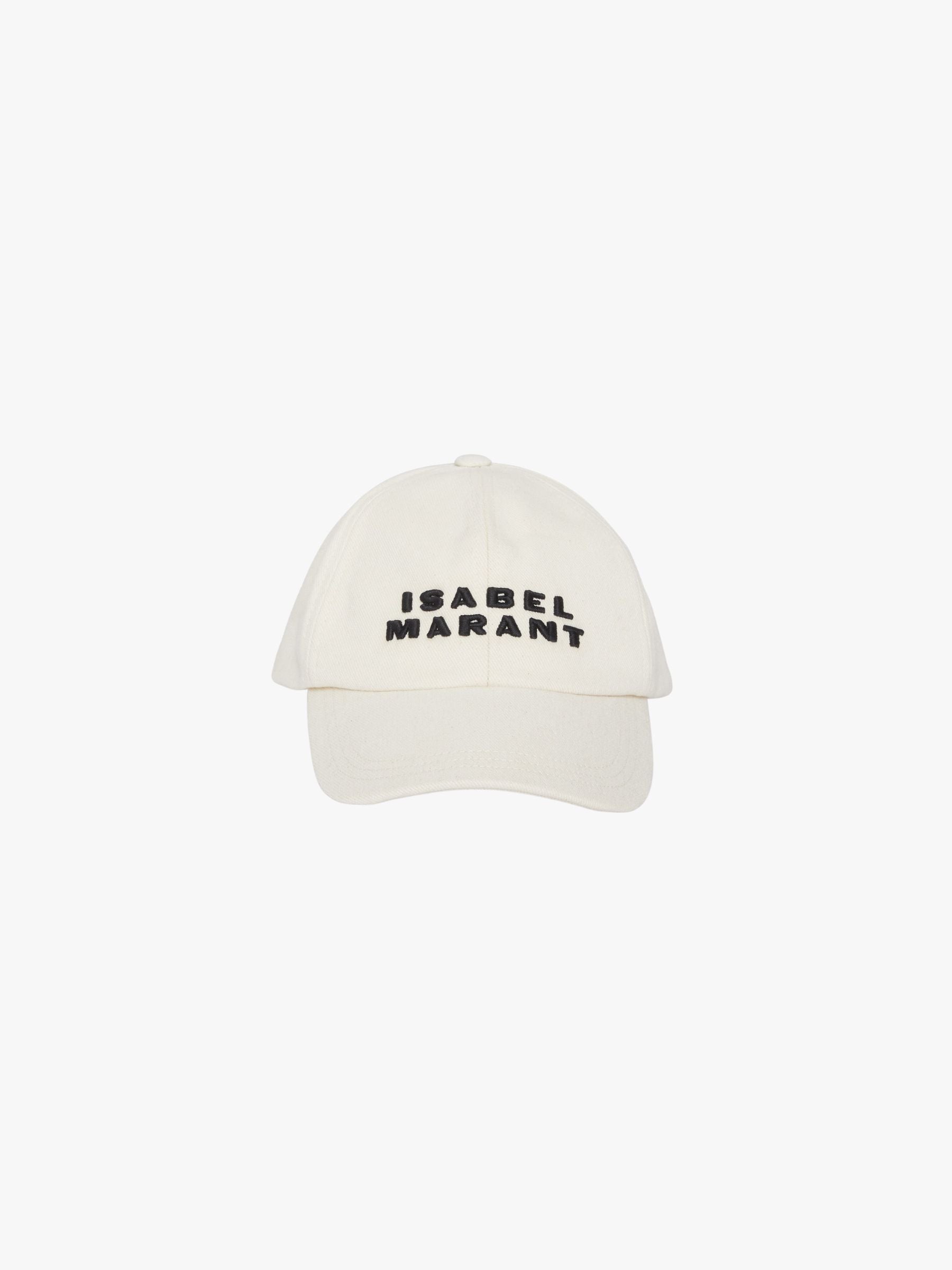 Isabel Marant Tyron Logo Canvas Hat Ecru/Black