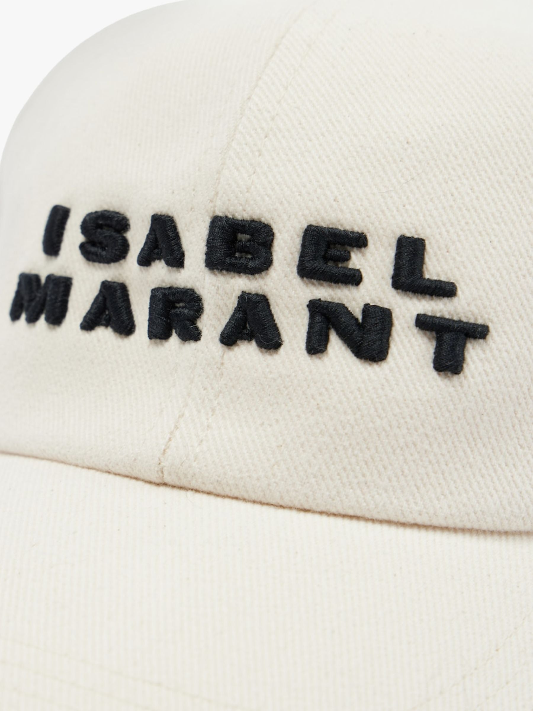 Isabel Marant Tyron Logo Canvas Hat Ecru/Black