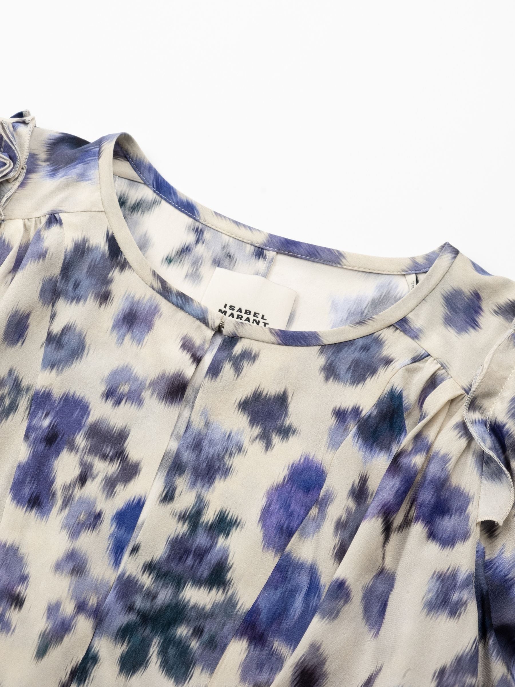 Isabel Marant Zarga Blouse Roses Stretch Blue
