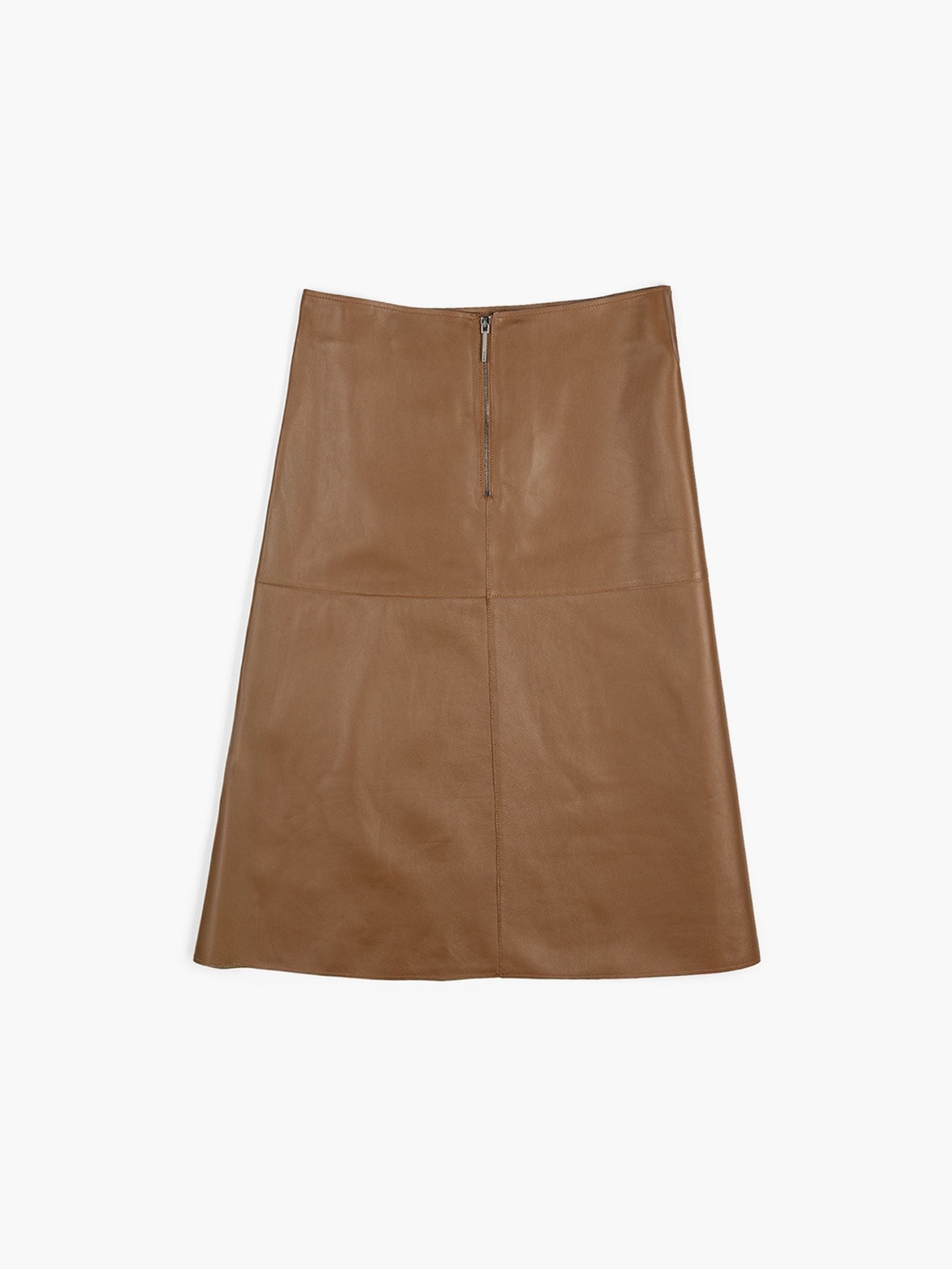 Joseph Niven Skirt Soft Nappa Leather Cinnamon