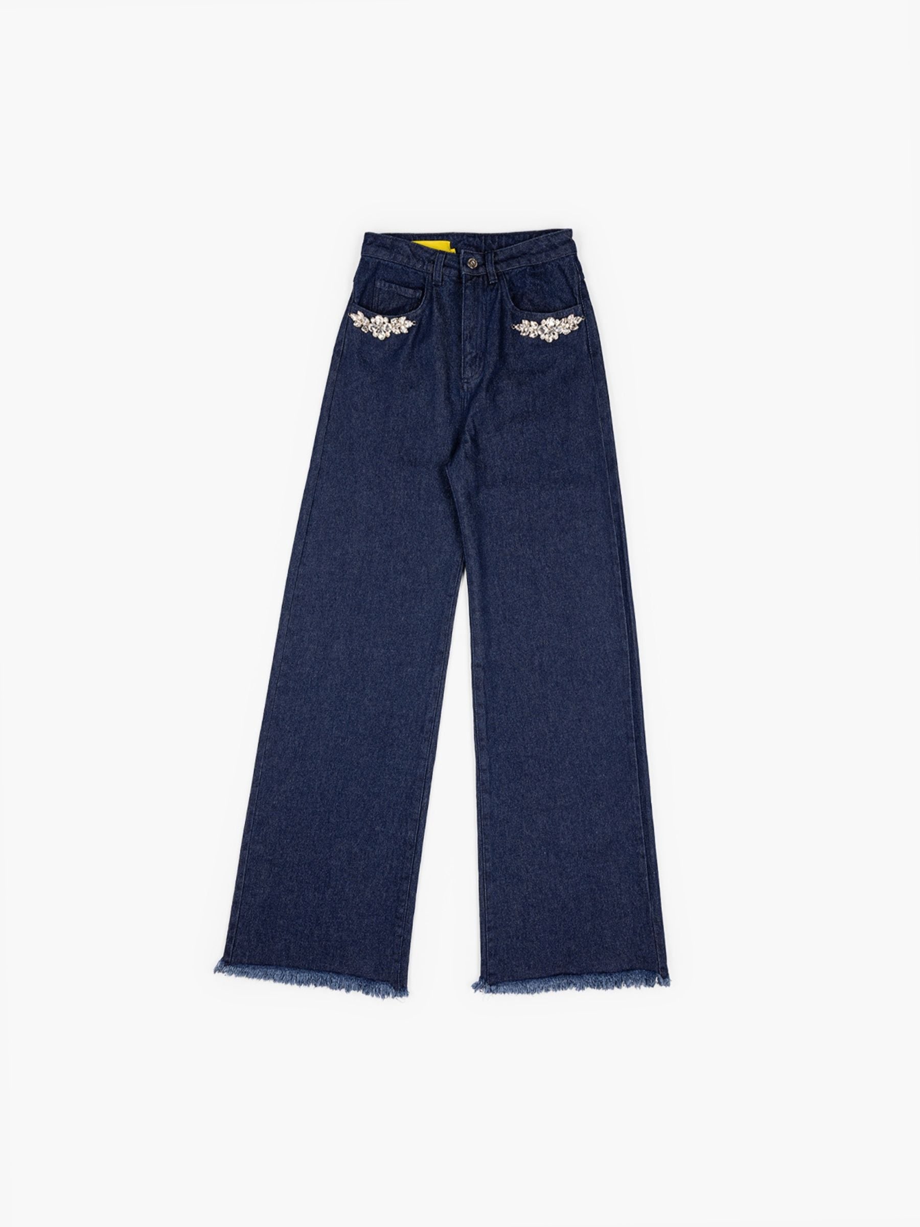 Marques Almeida Indigo Embellished Boyfriend Jeans Blue
