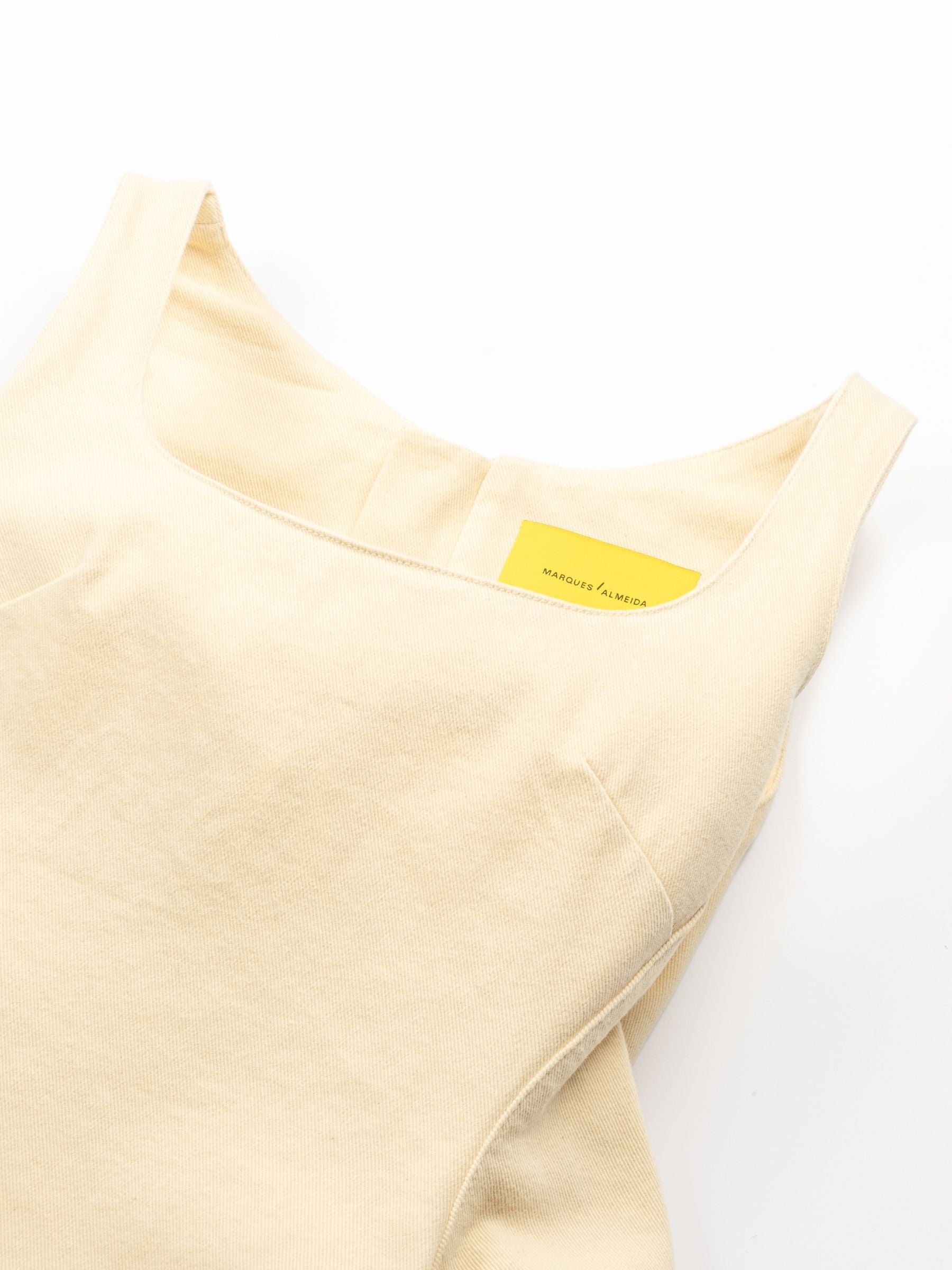 Marques Almeida Drill Peplum Strap Corset Top Yellow