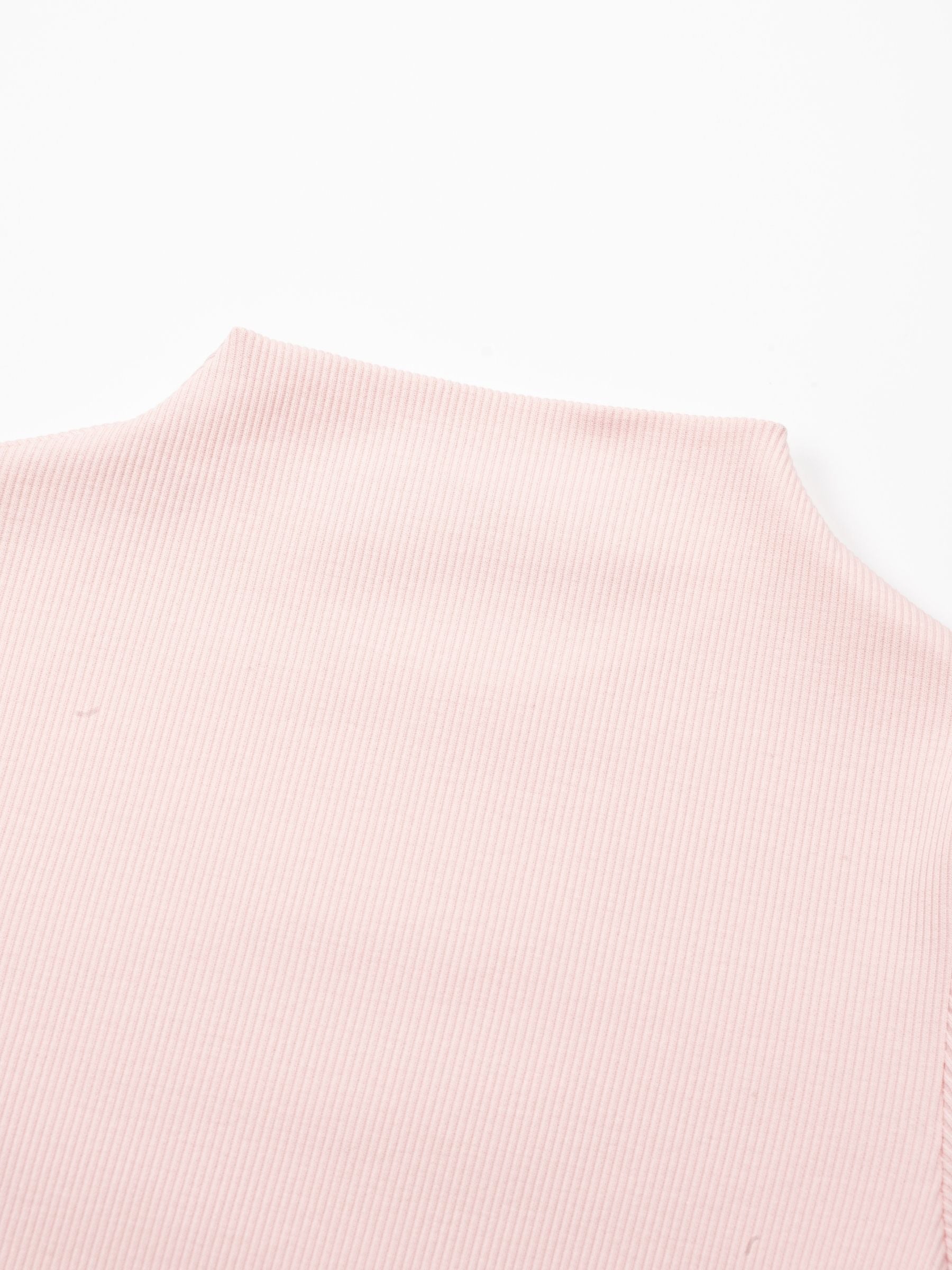 Marques Almeida Heavy Satin Rib Jersey Puff Sleeve Top Pink