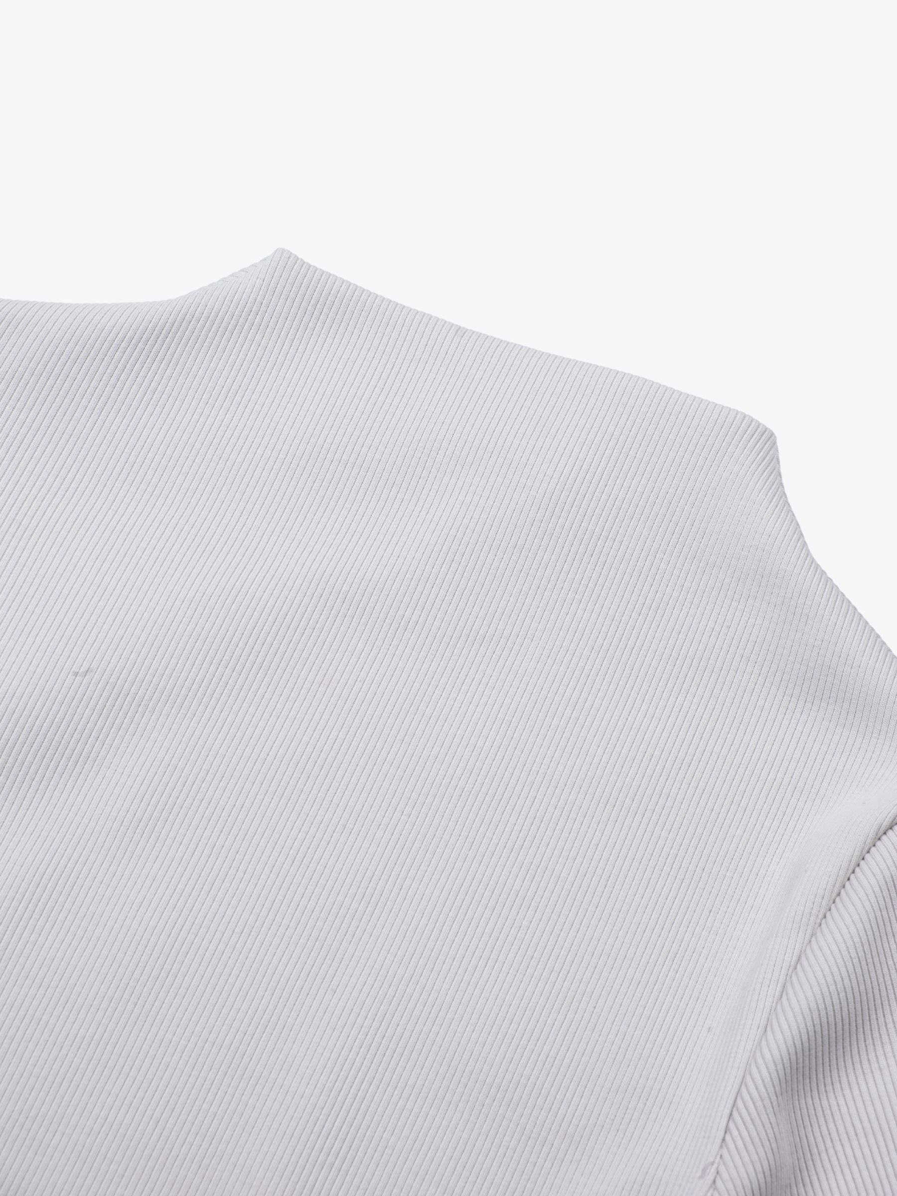 Marques Almeida Heavy Satin Rib Jersey Puff Sleeve Top Silver