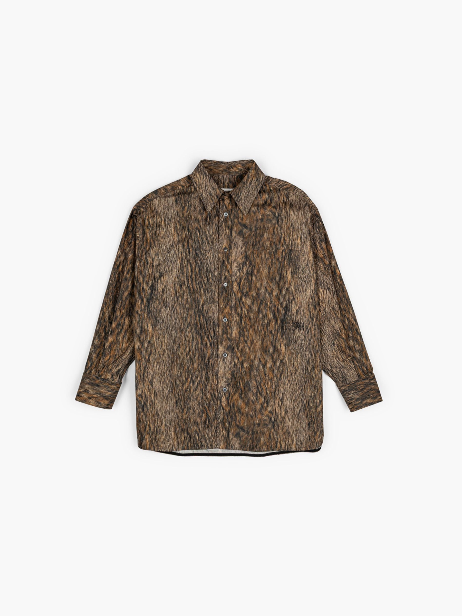 MM6 Maison Margiela Mens Shirt Animal Print Brown