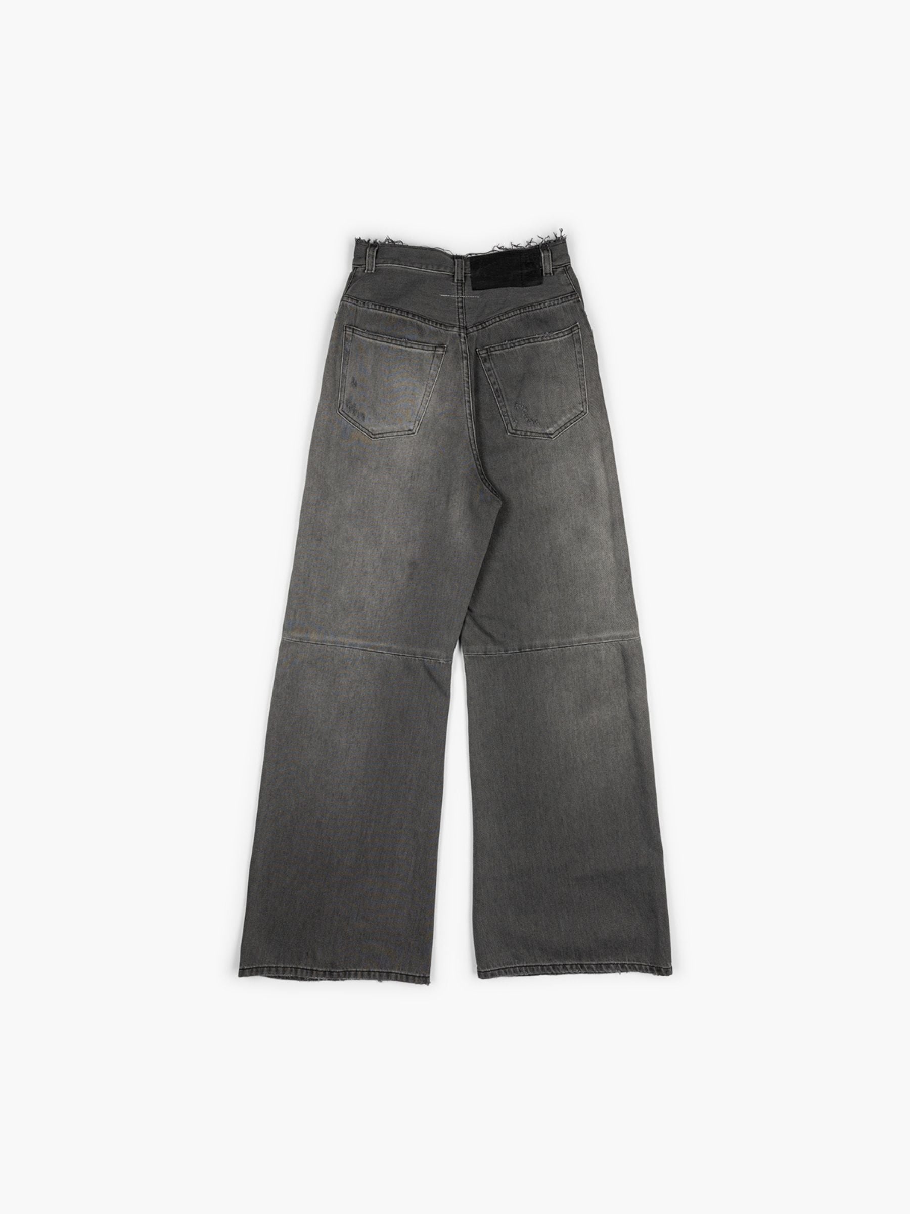 MM6 Maison Margiela Barrel Leg Denim Ripped Grey