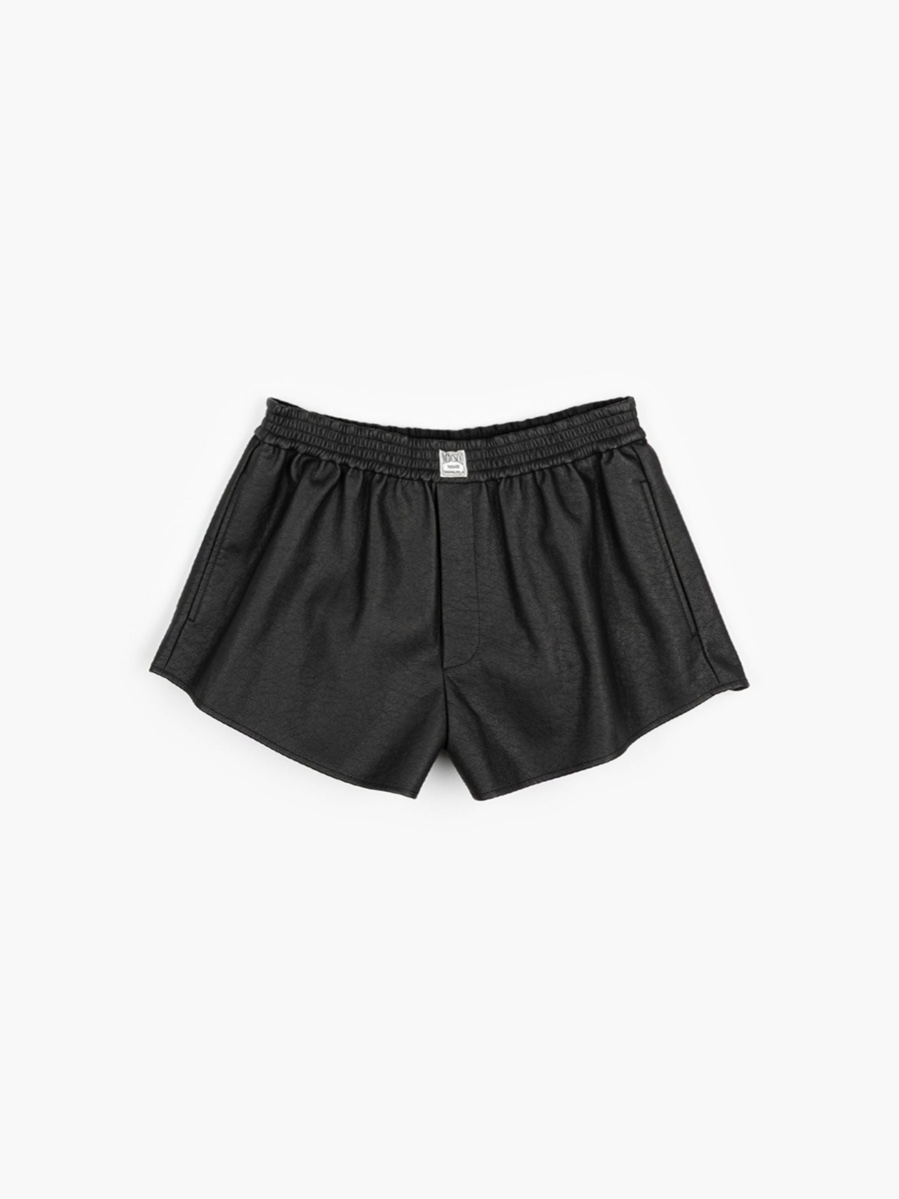 MM6 Maison Margiela Boxer Fake Leather Shorts Black