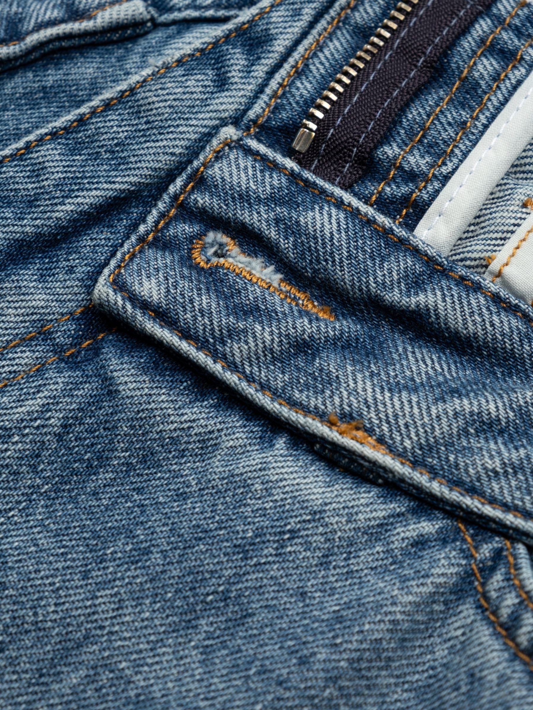 MM6 Maison Margiela Folded Over Waist Denim Pants blue