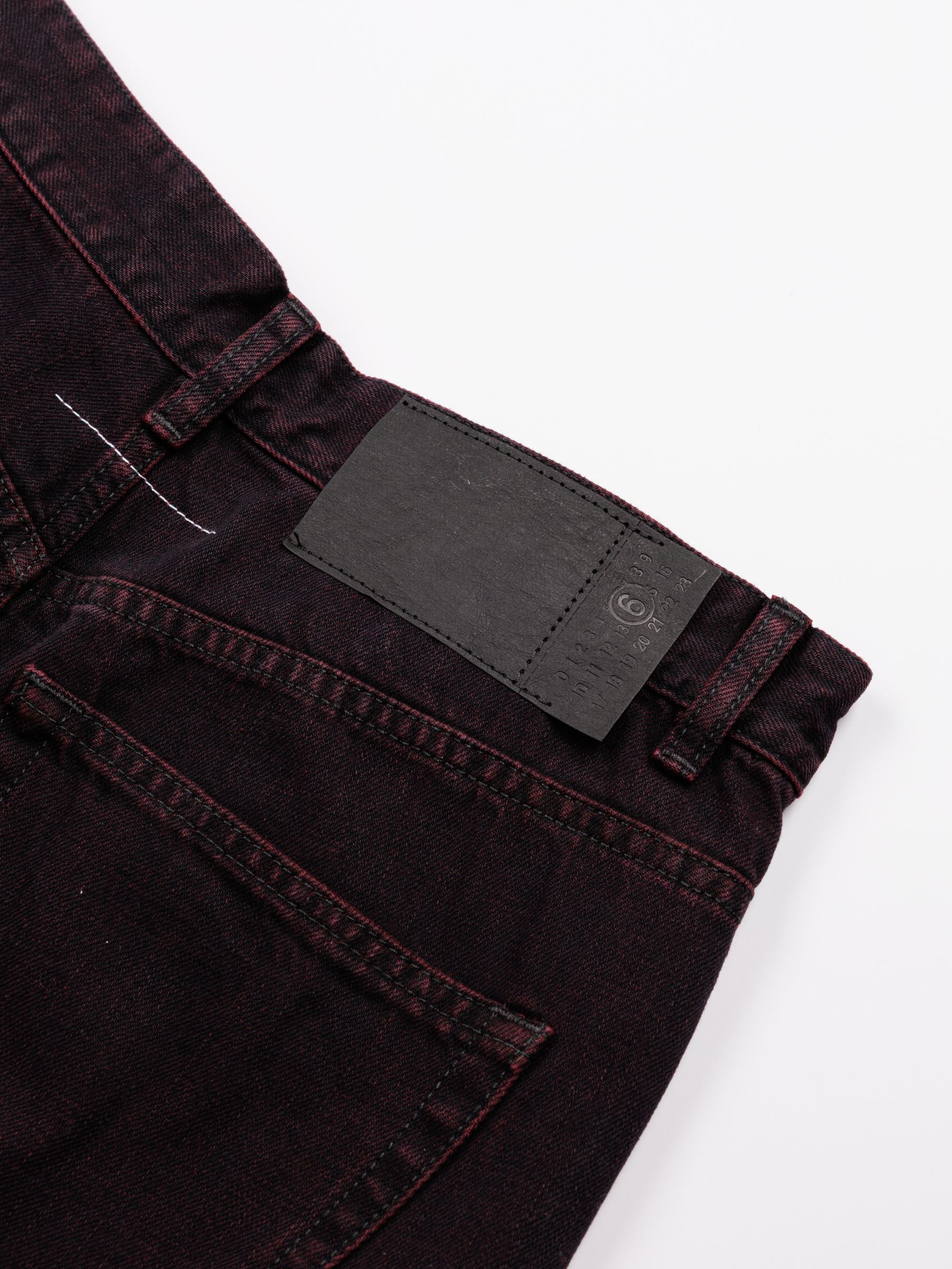 MM6 Loose Denim Pants Washed Red Black