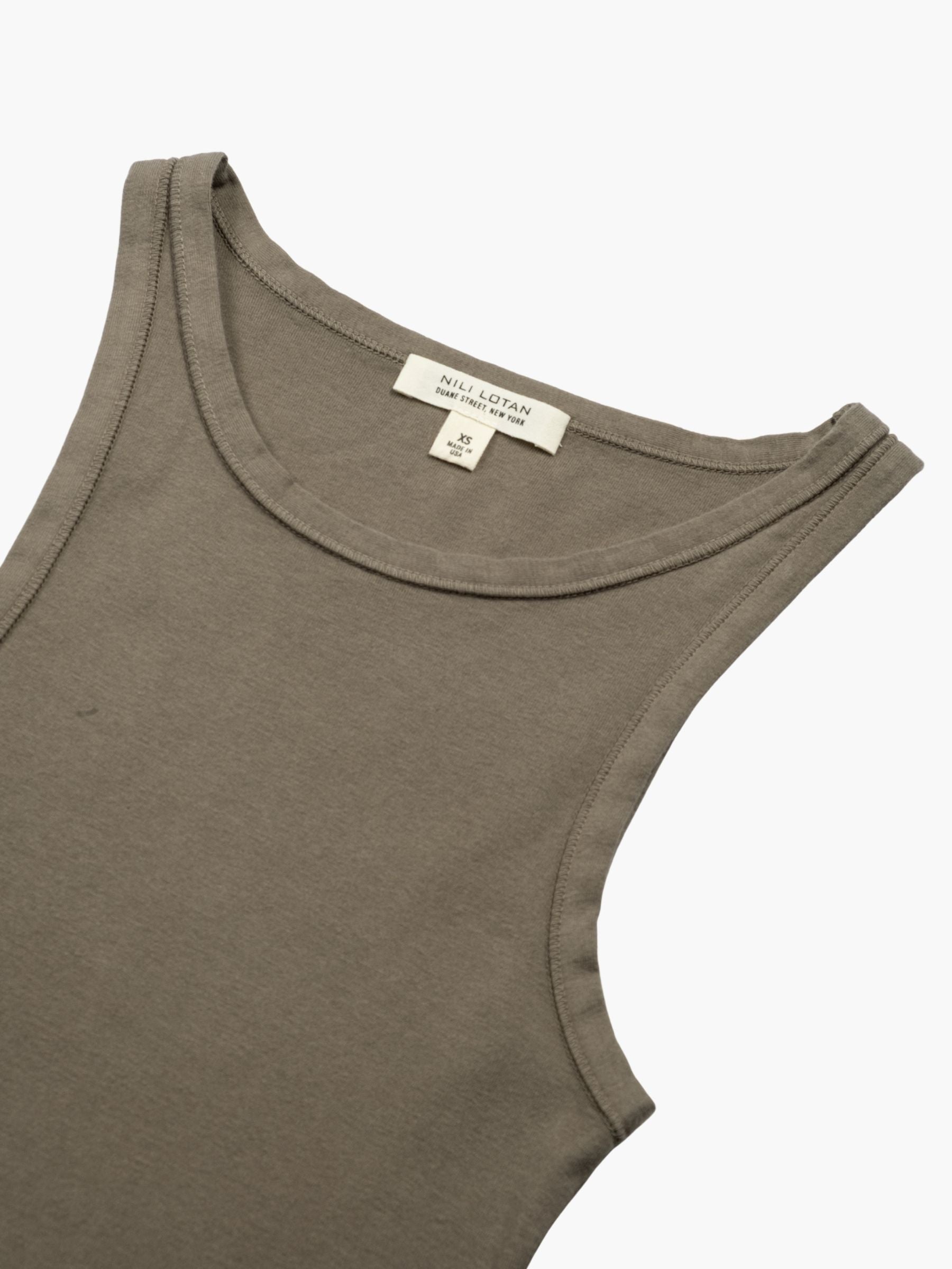 Nili Lotan Jennifer Rib Tank Army Grey