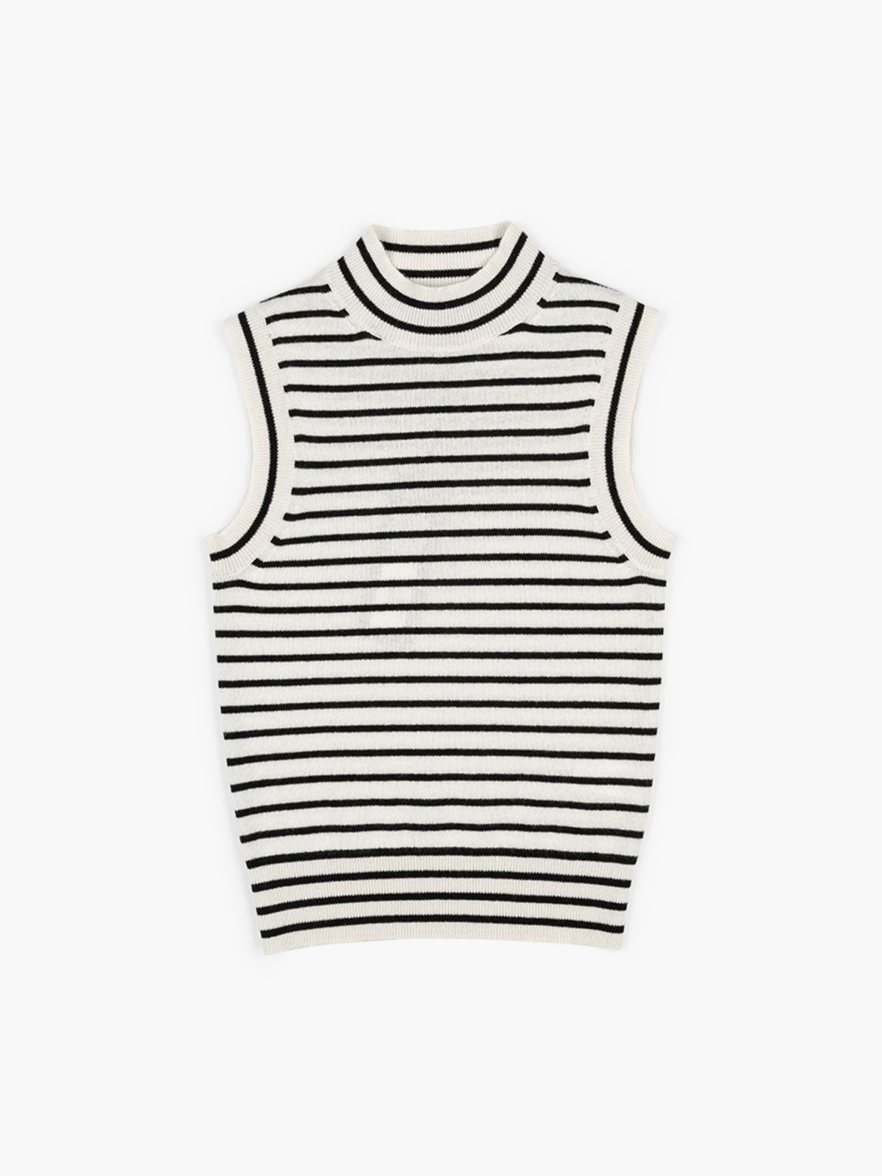 Nili Lotan Masha Sweater Tank Ivory w/ Black Stripe