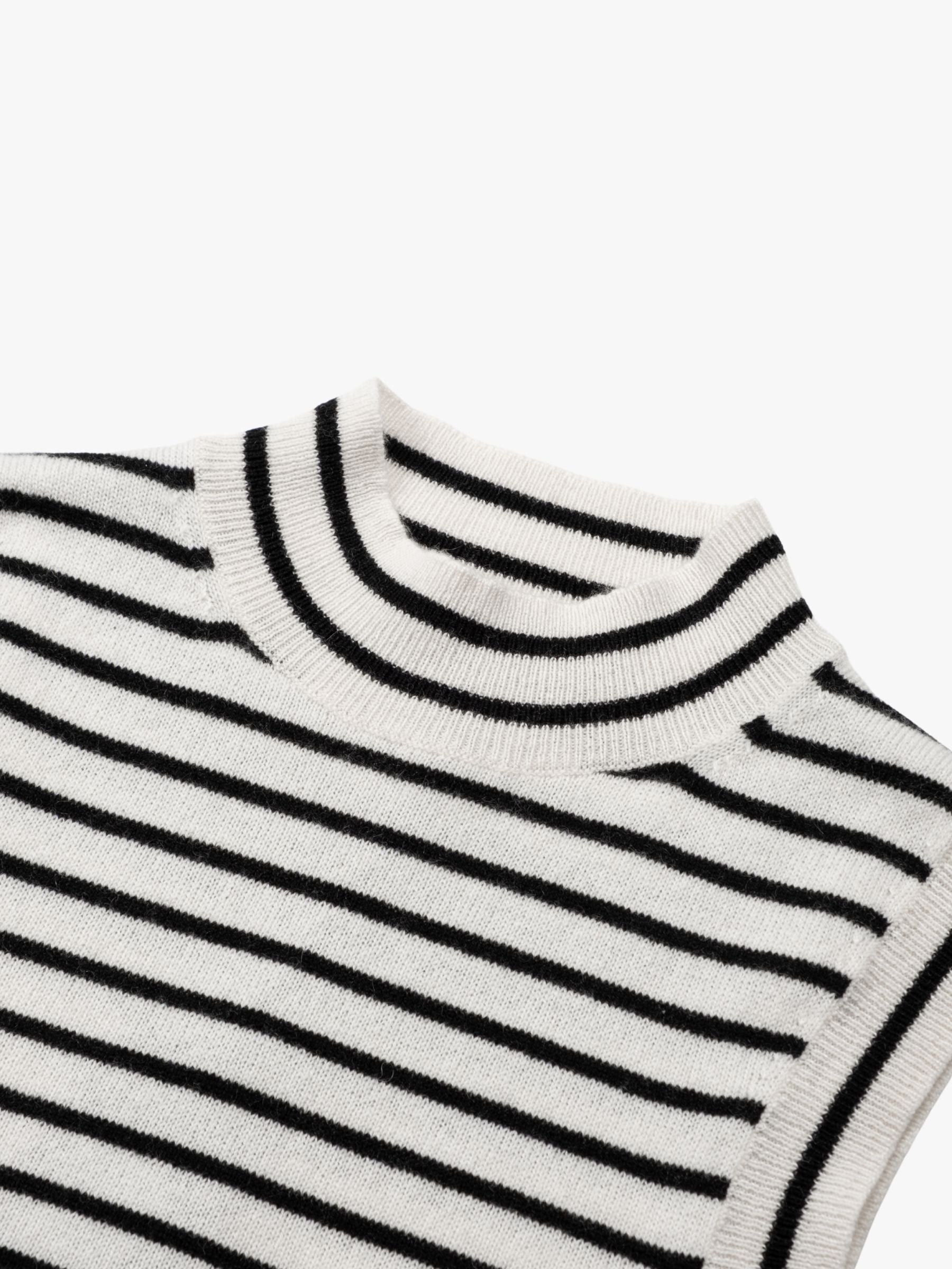 Nili Lotan Masha Sweater Tank Ivory w/ Black Stripe