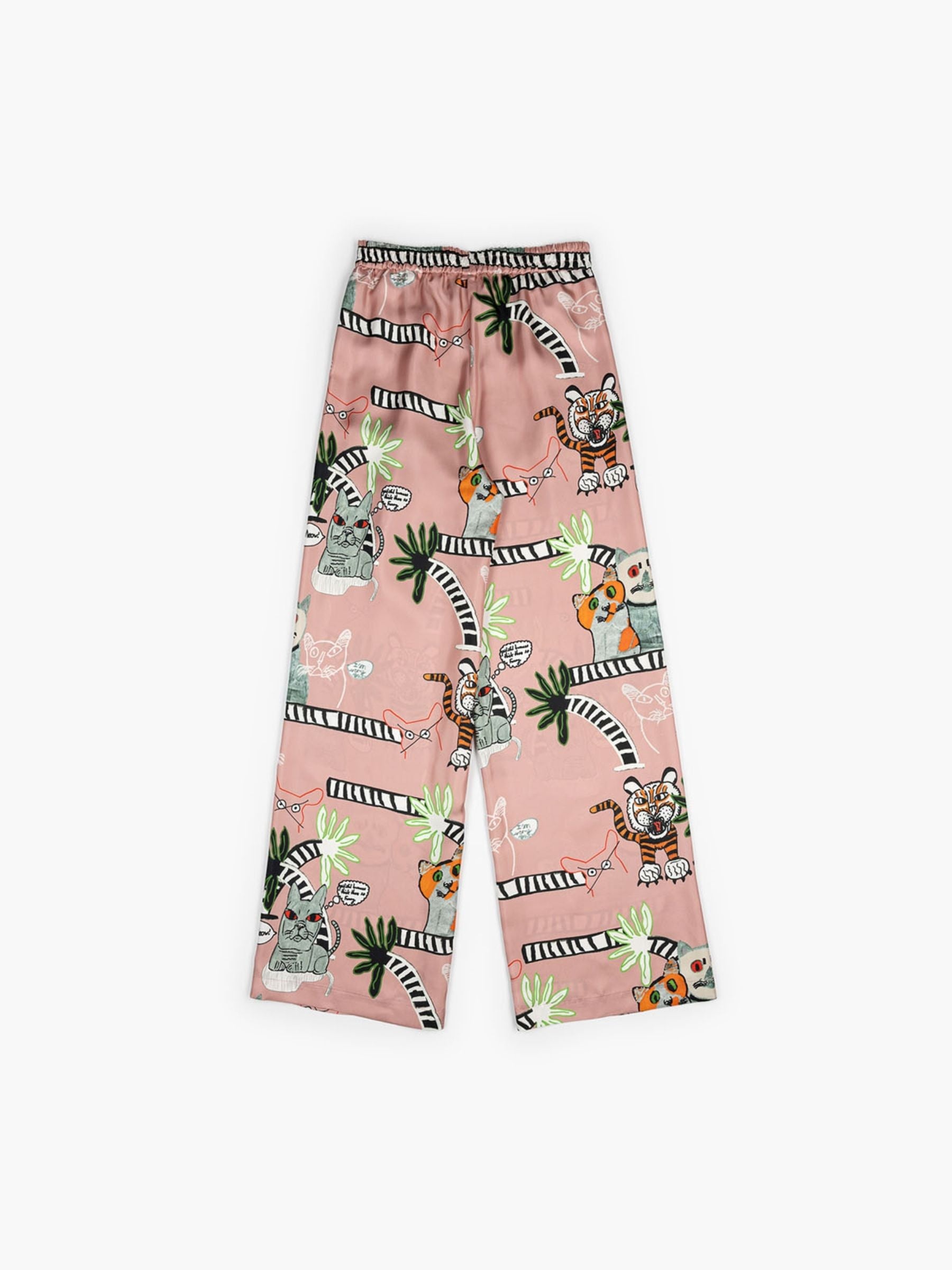 Odeeh Cats Tigers Silk Pants Blush