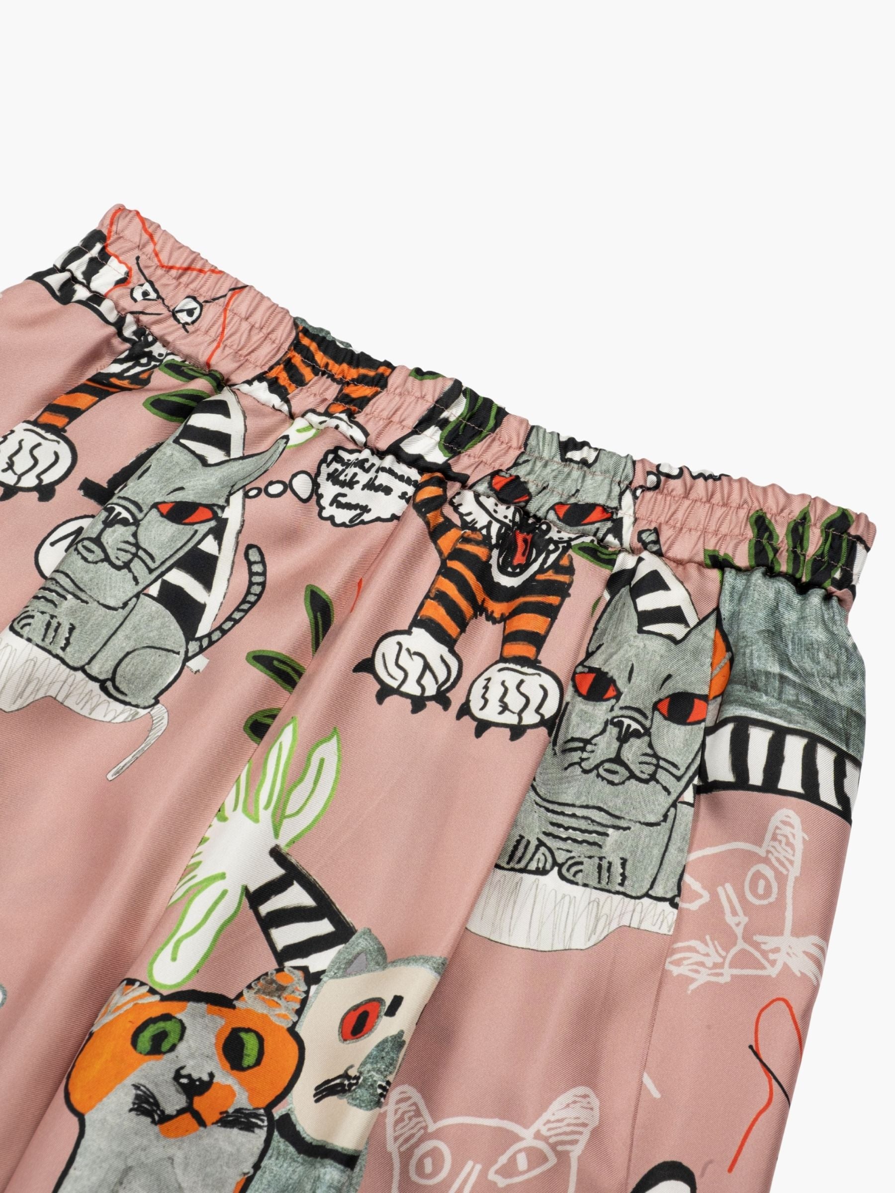 Odeeh Cats Tigers Silk Pants Blush